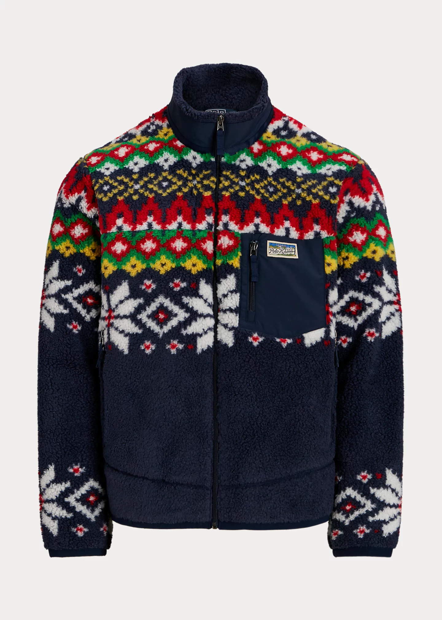Fair Isle-Inspired Pile Fleece Jacket