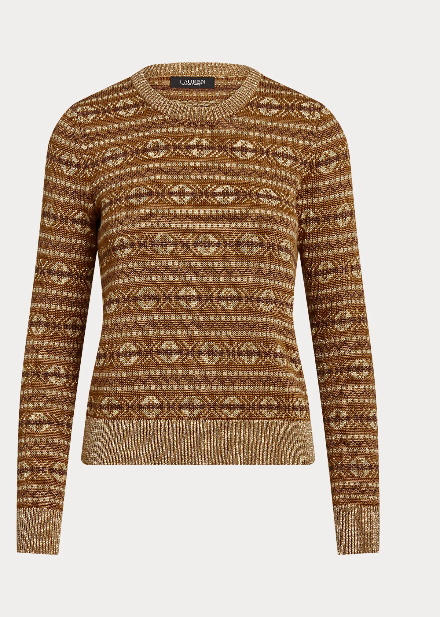 Metallic Fair Isle Cotton-Blend Sweater