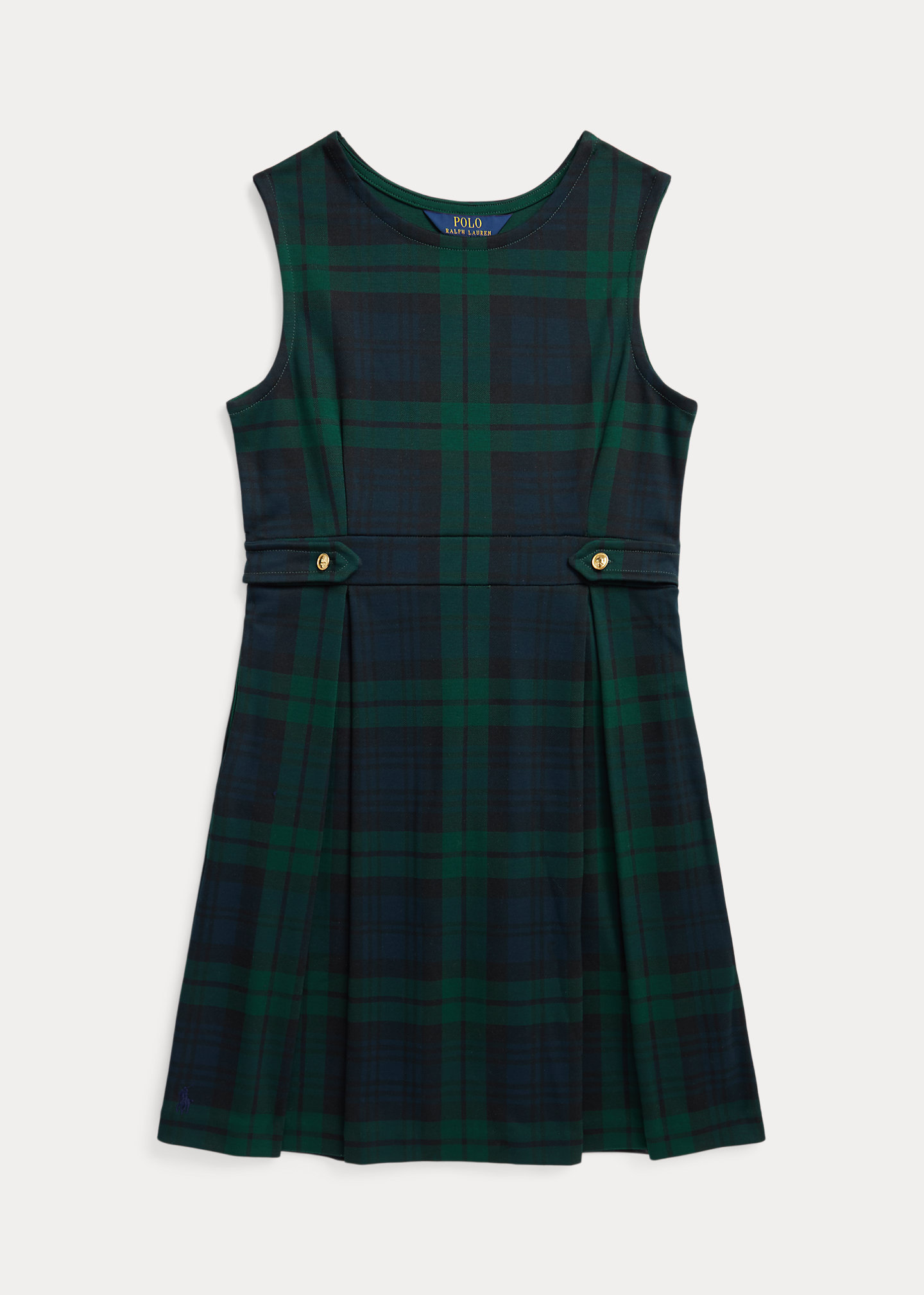Plaid Pleated Ponte Dress