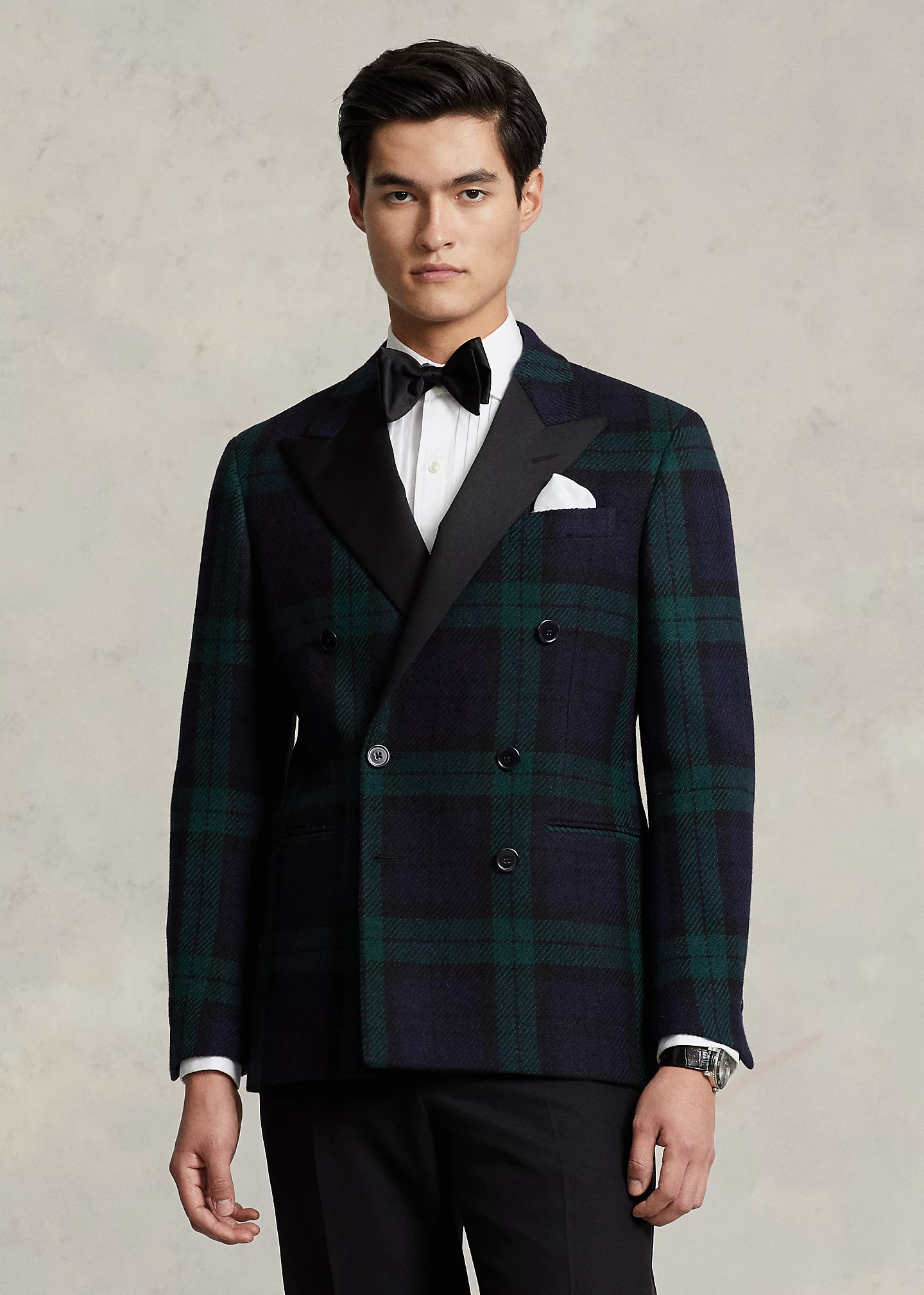 Polo Tailored Plaid Tuxedo Jacket