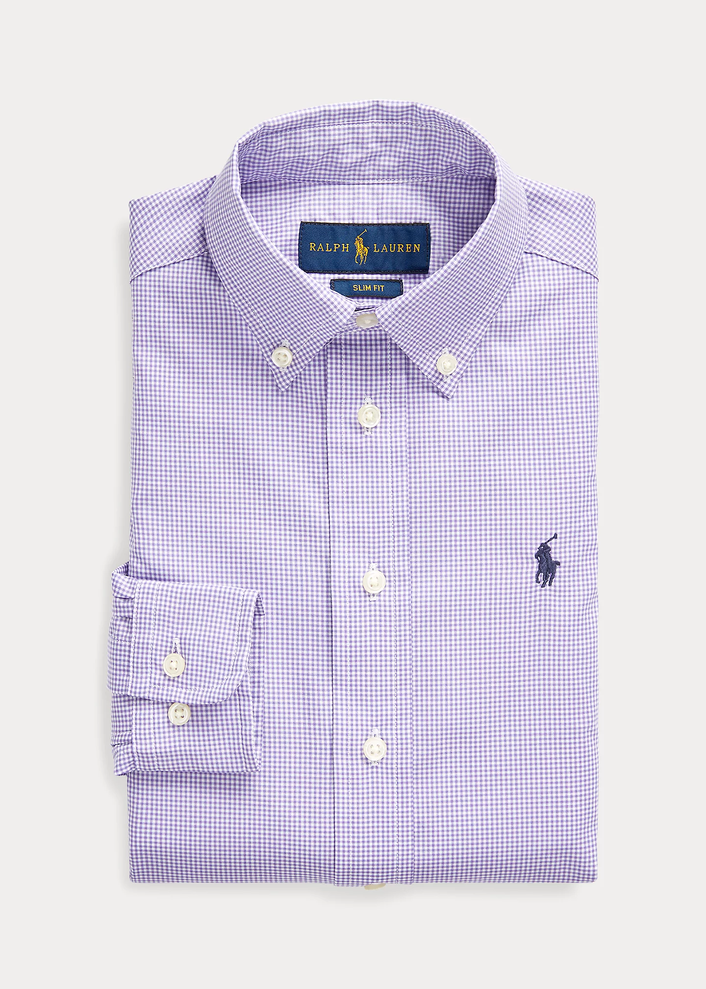 Slim Fit Gingham Cotton Dress Shirt