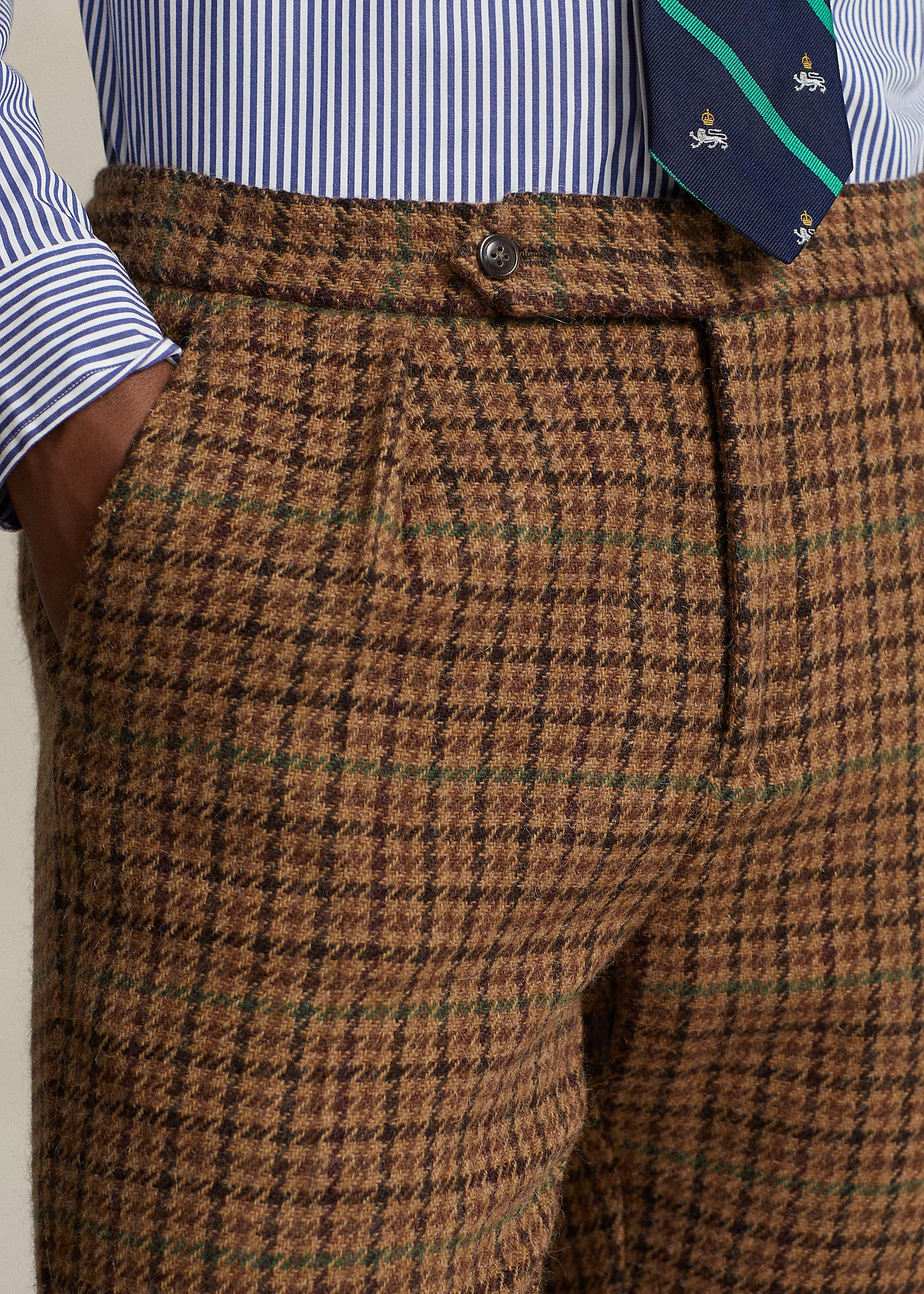 Checked Wool Tweed Suit Trouser