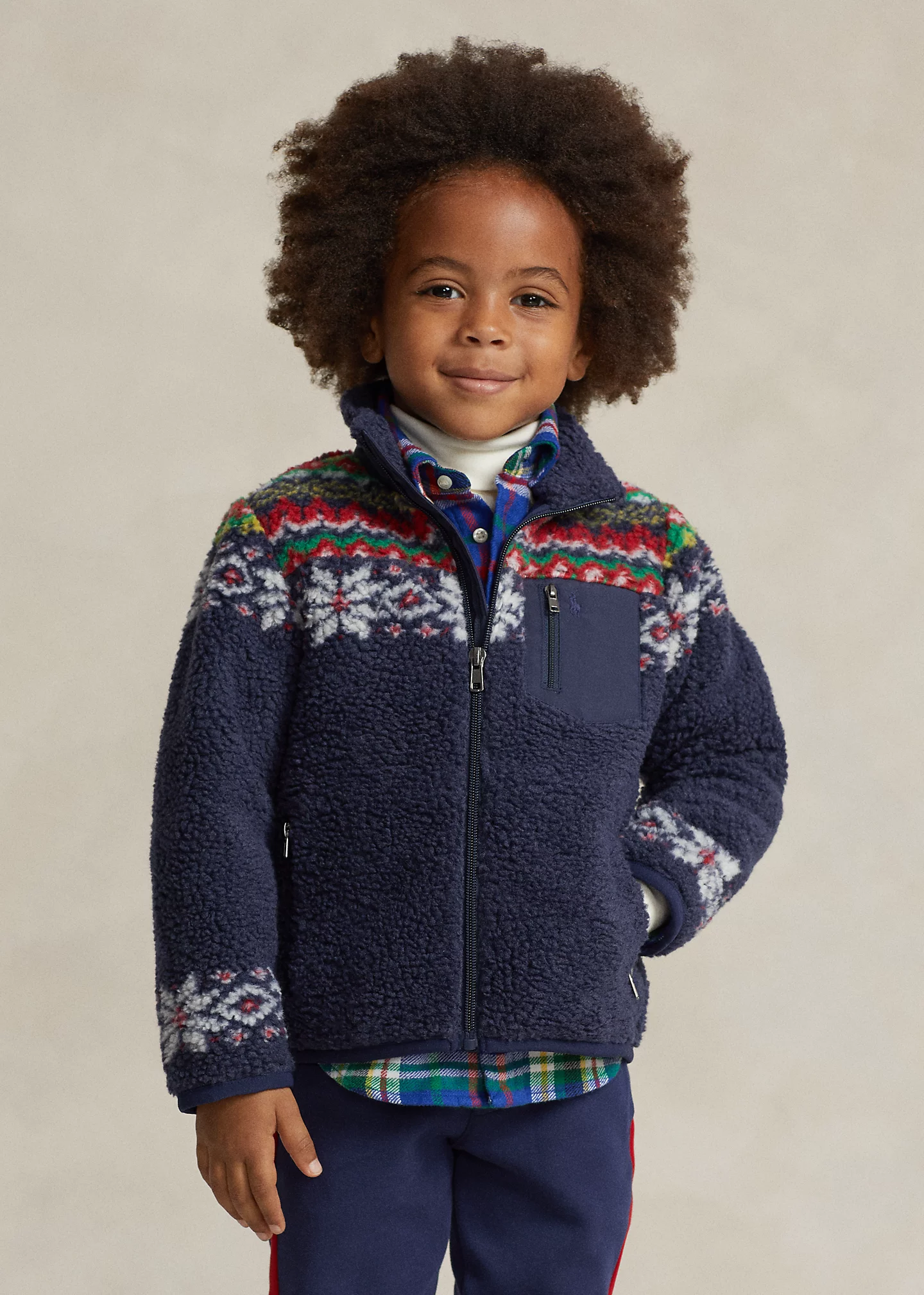 Fair Isle Teddy Fleece Jacket