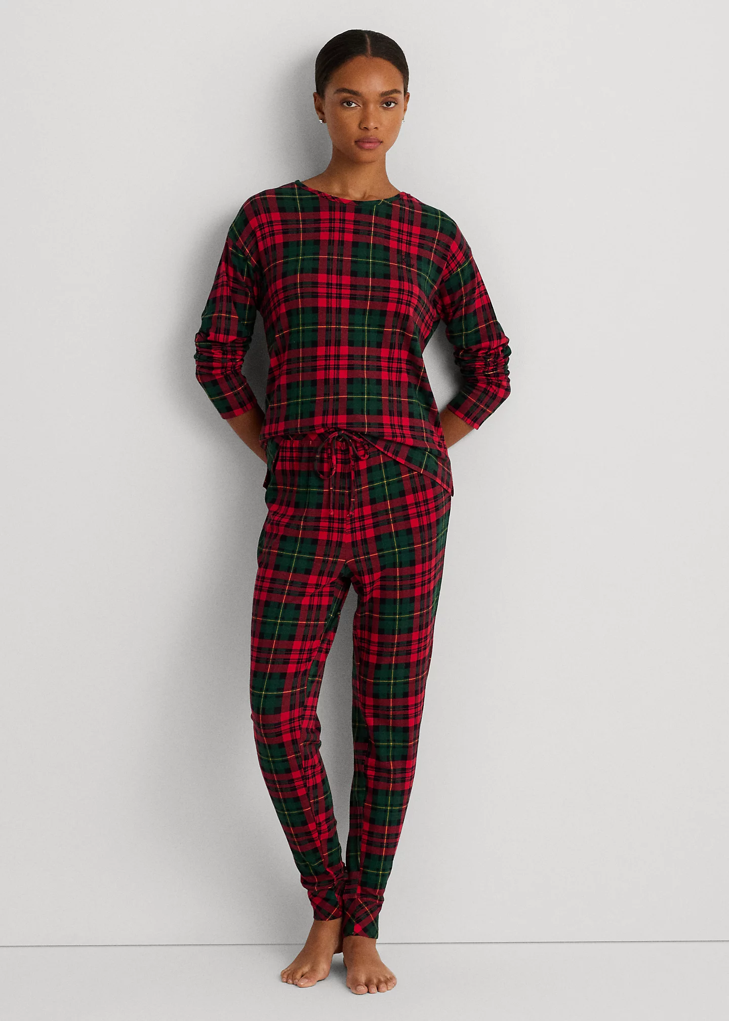 Plaid Jersey Jogger Pajama Set