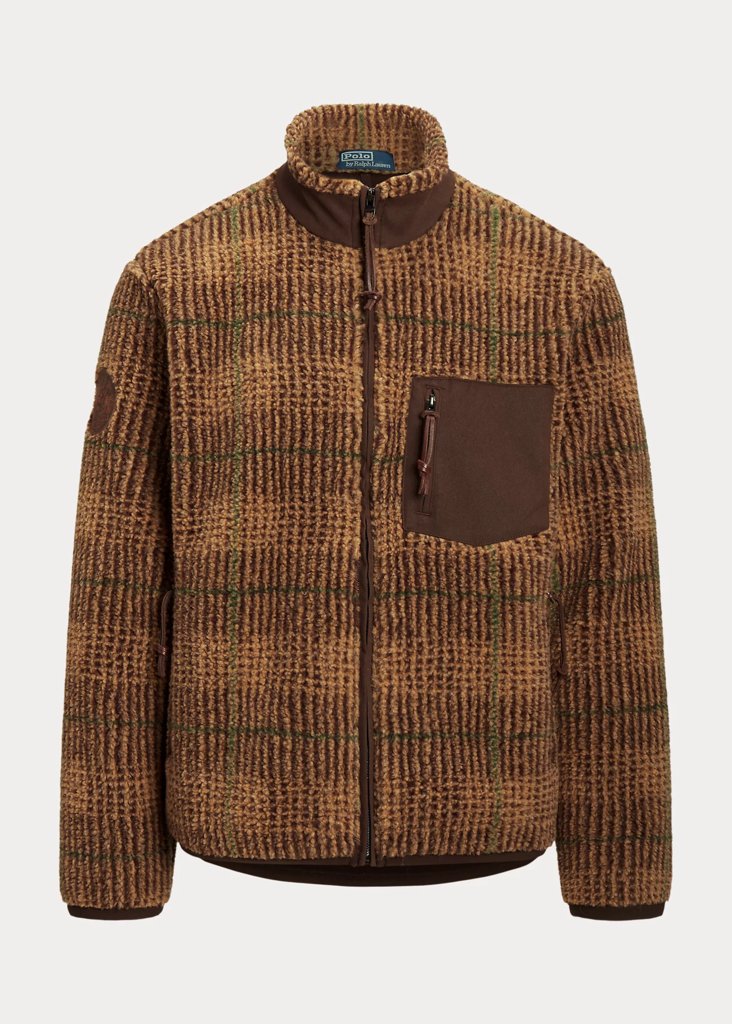 Glen Plaid Pile Fleece Jacquard Jacket