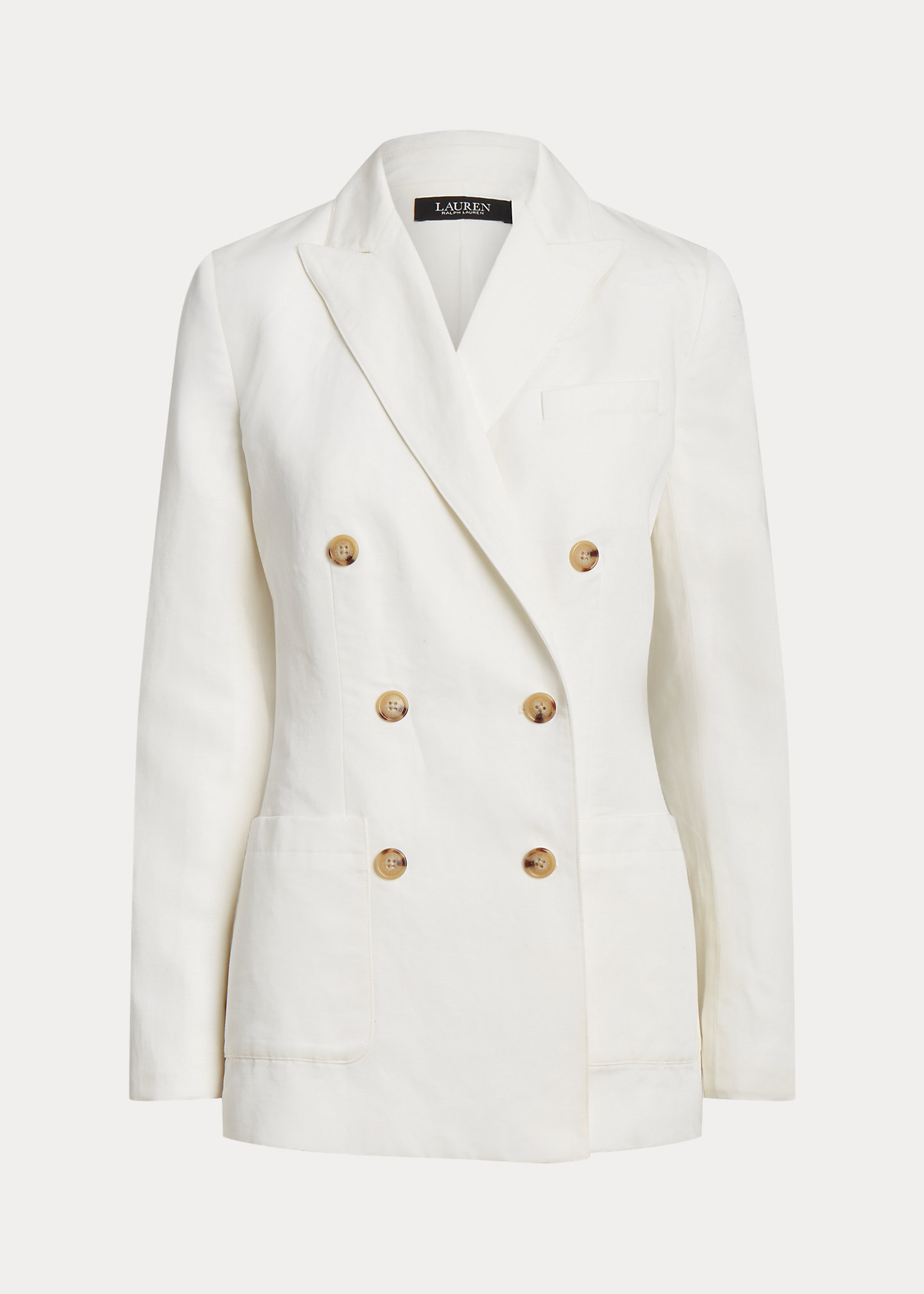 Double-Breasted Linen-Blend Twill Blazer