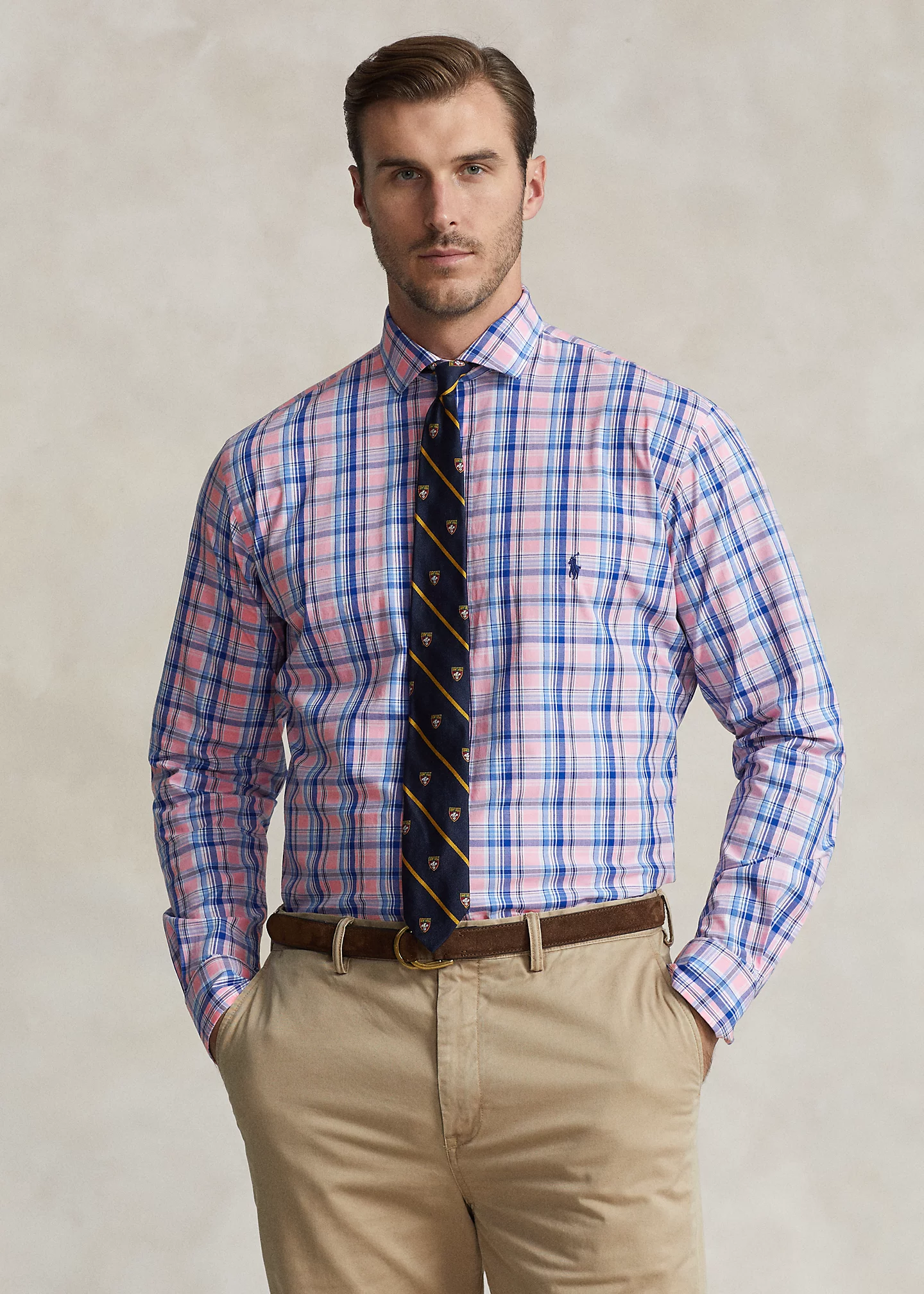 Plaid Stretch Poplin Shirt