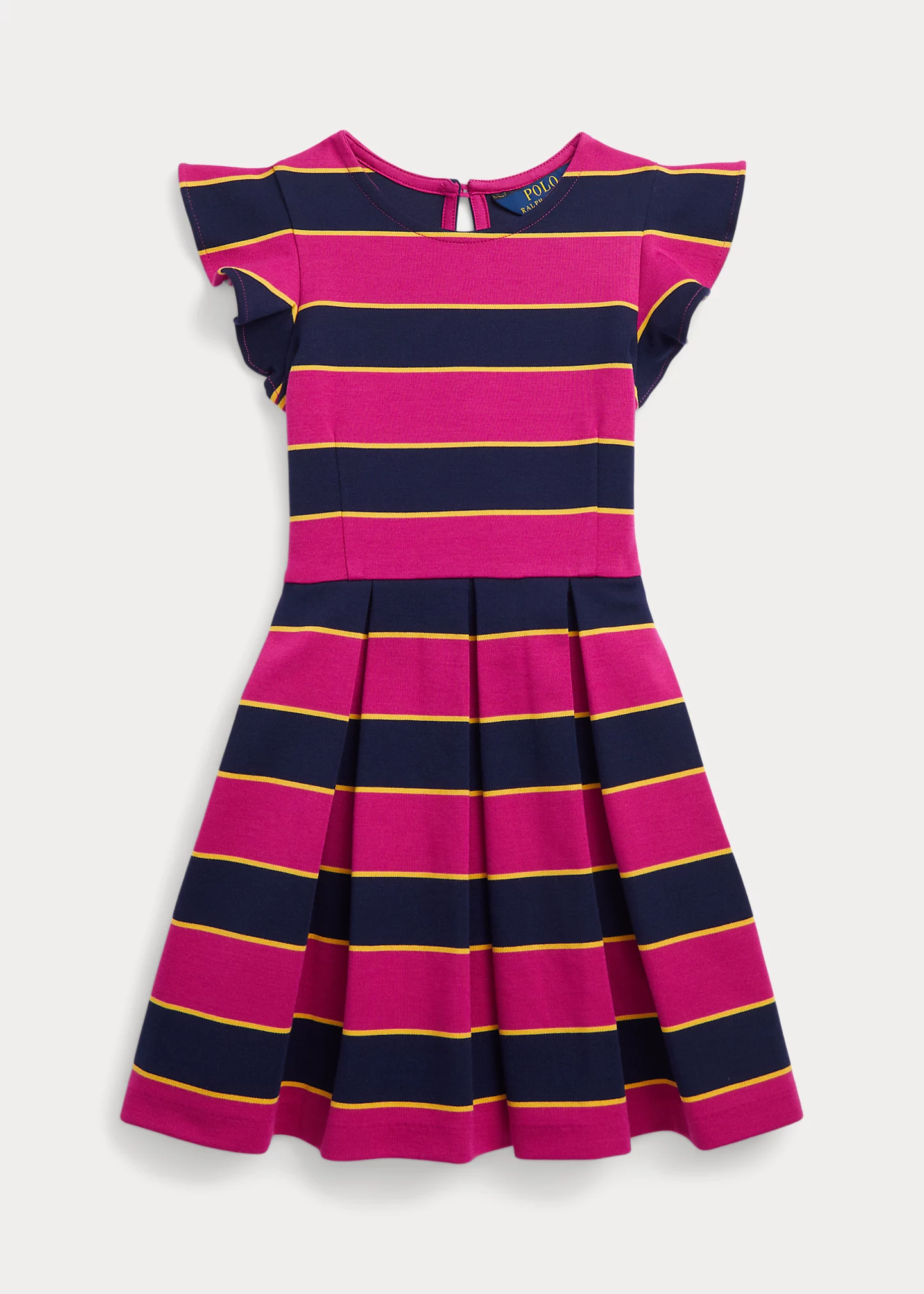 Striped Pleated Ponte Dress