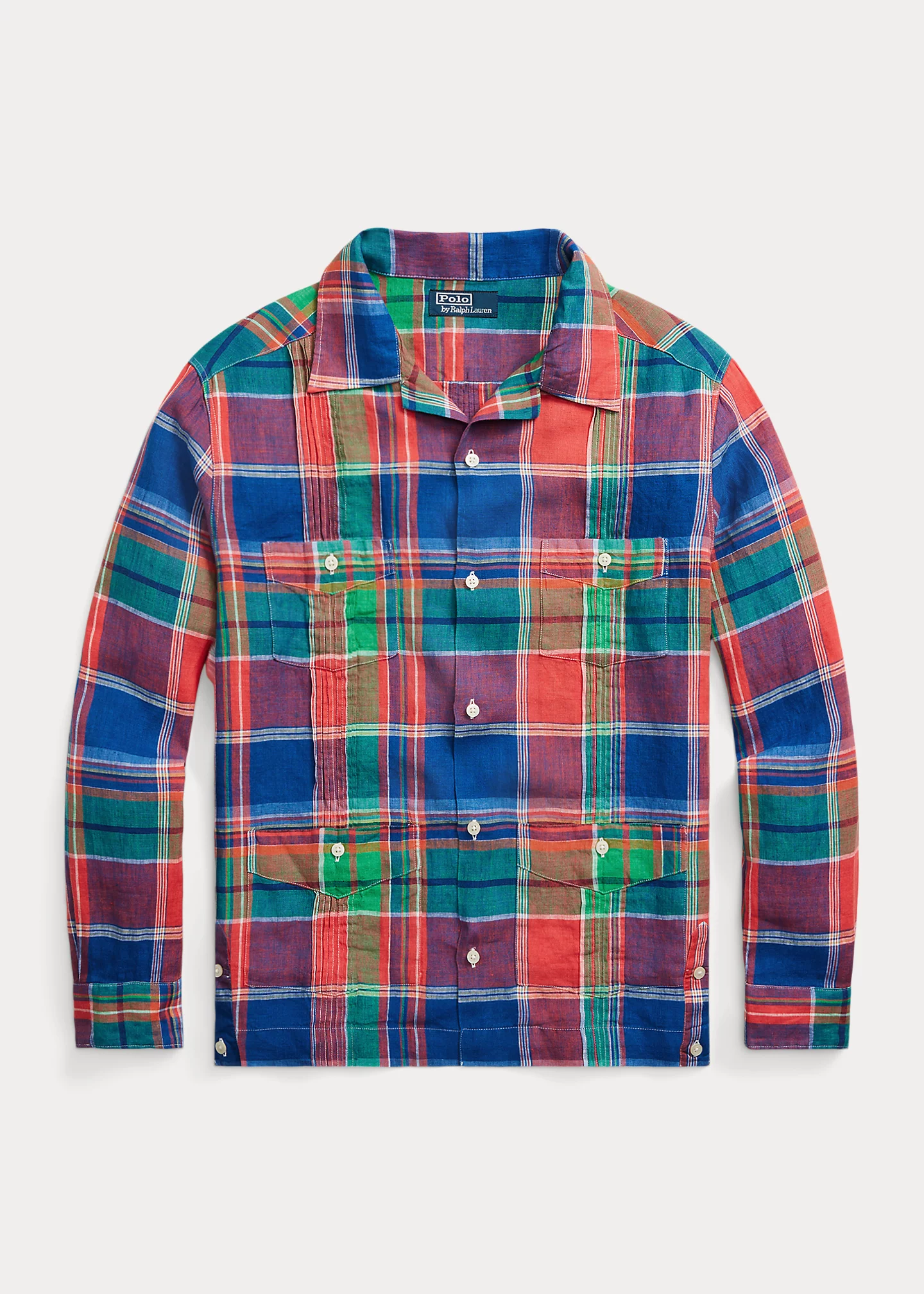 Classic Fit Plaid Linen Shirt