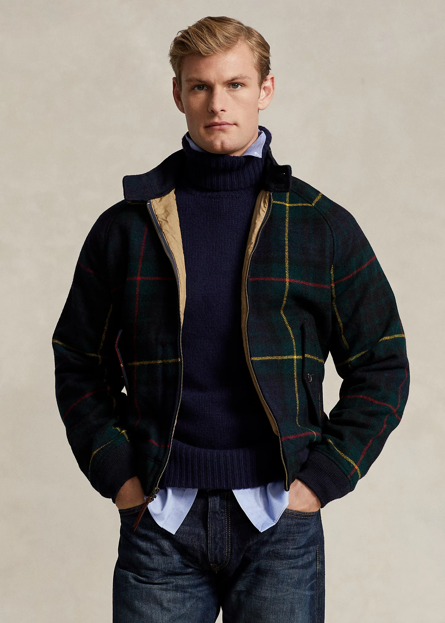Plaid Wool Twill Jacket
