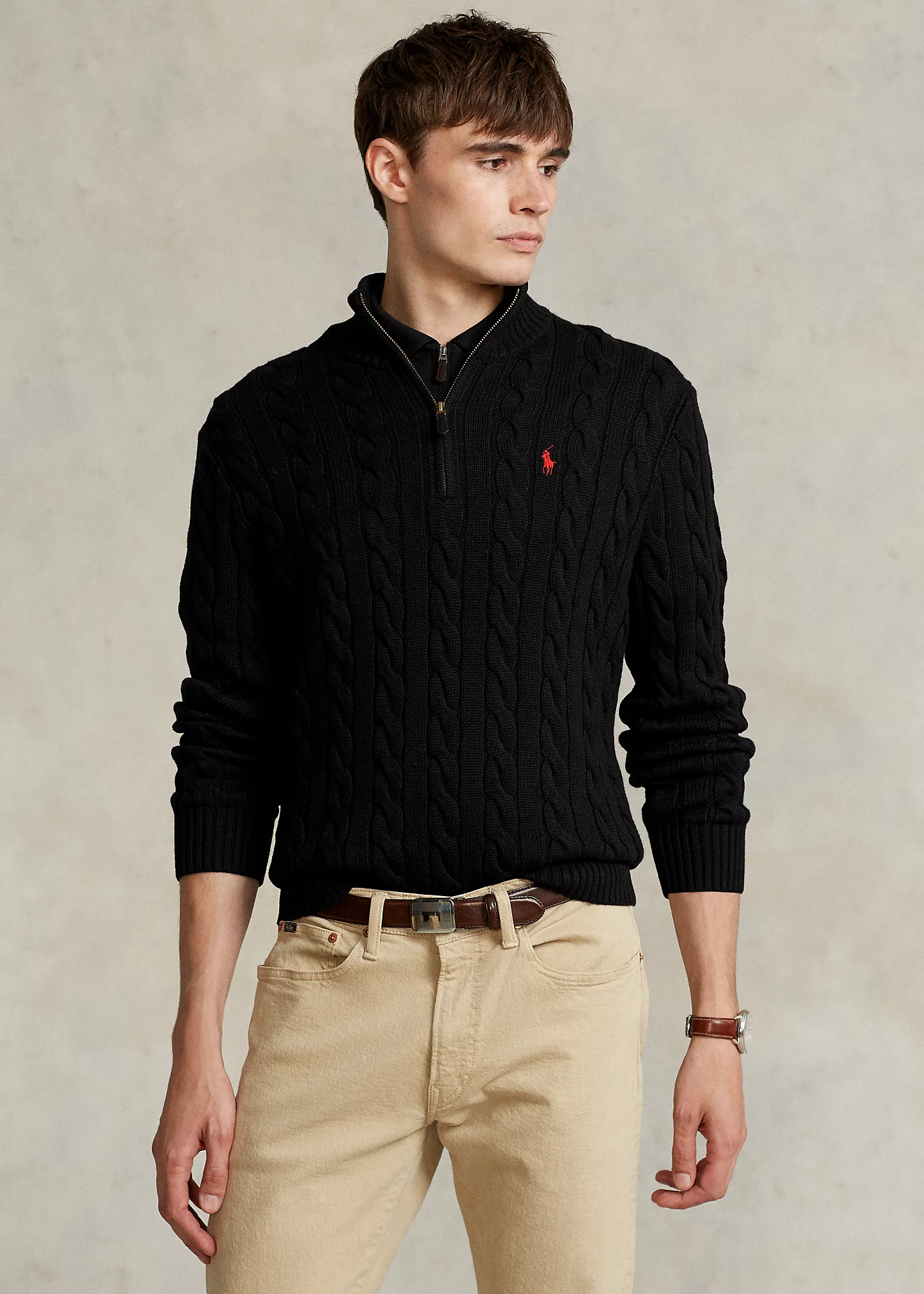 Cable-Knit Cotton Sweater