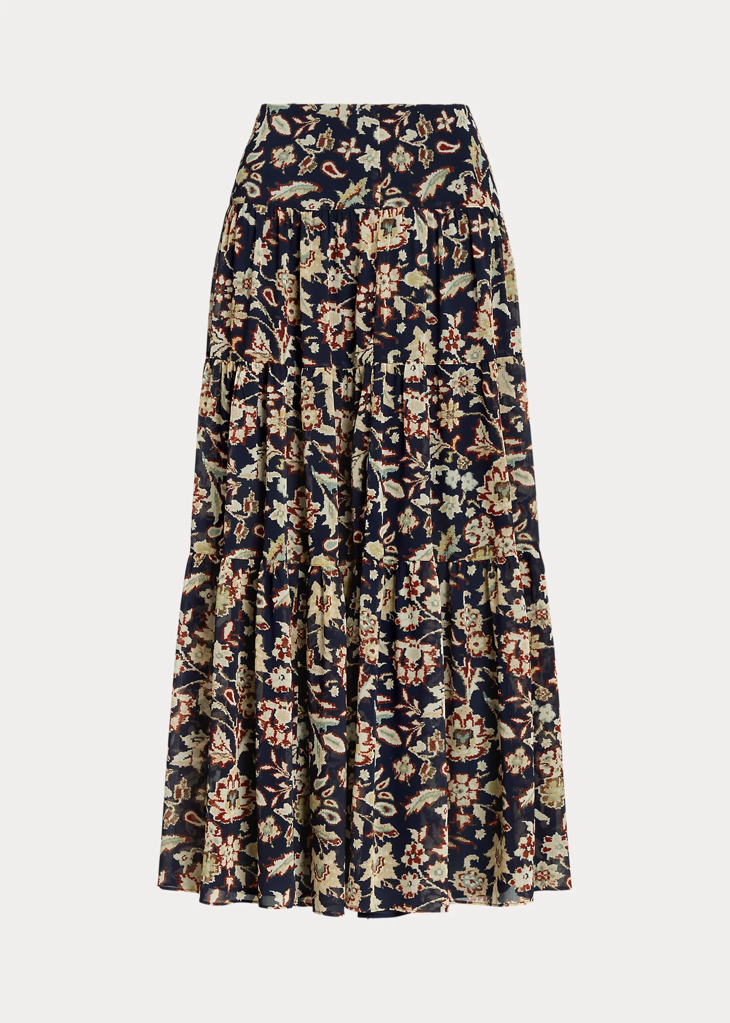 Floral Crinkle Georgette Tiered Skirt