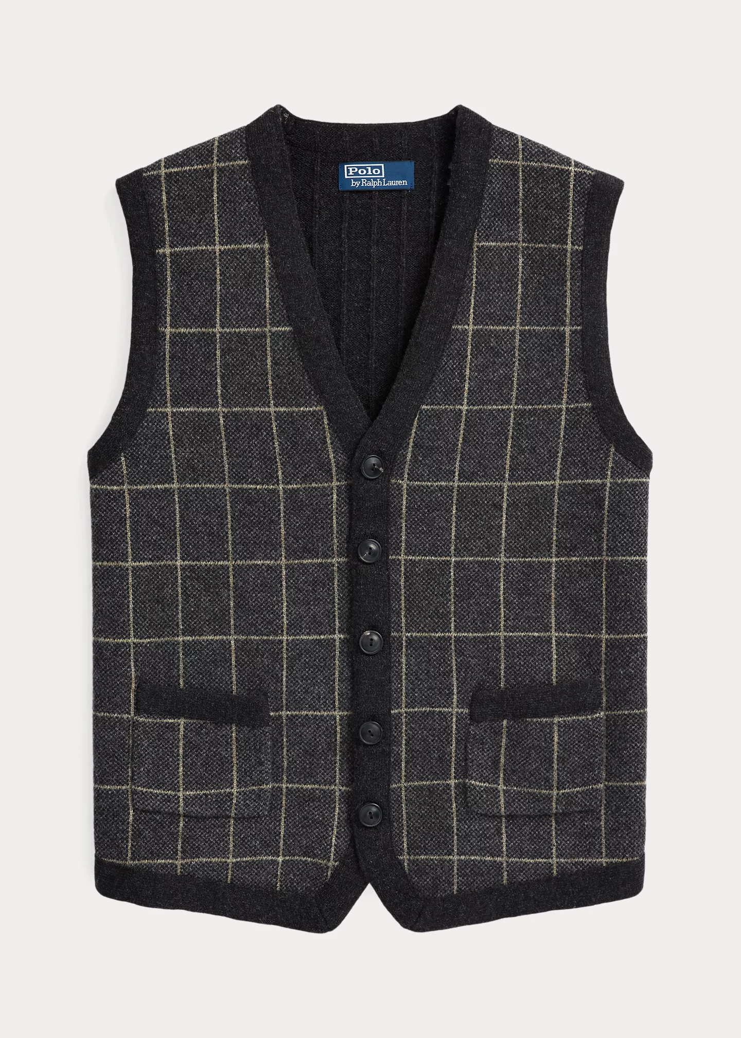 Plaid Wool-Cashmere Sweater Vest