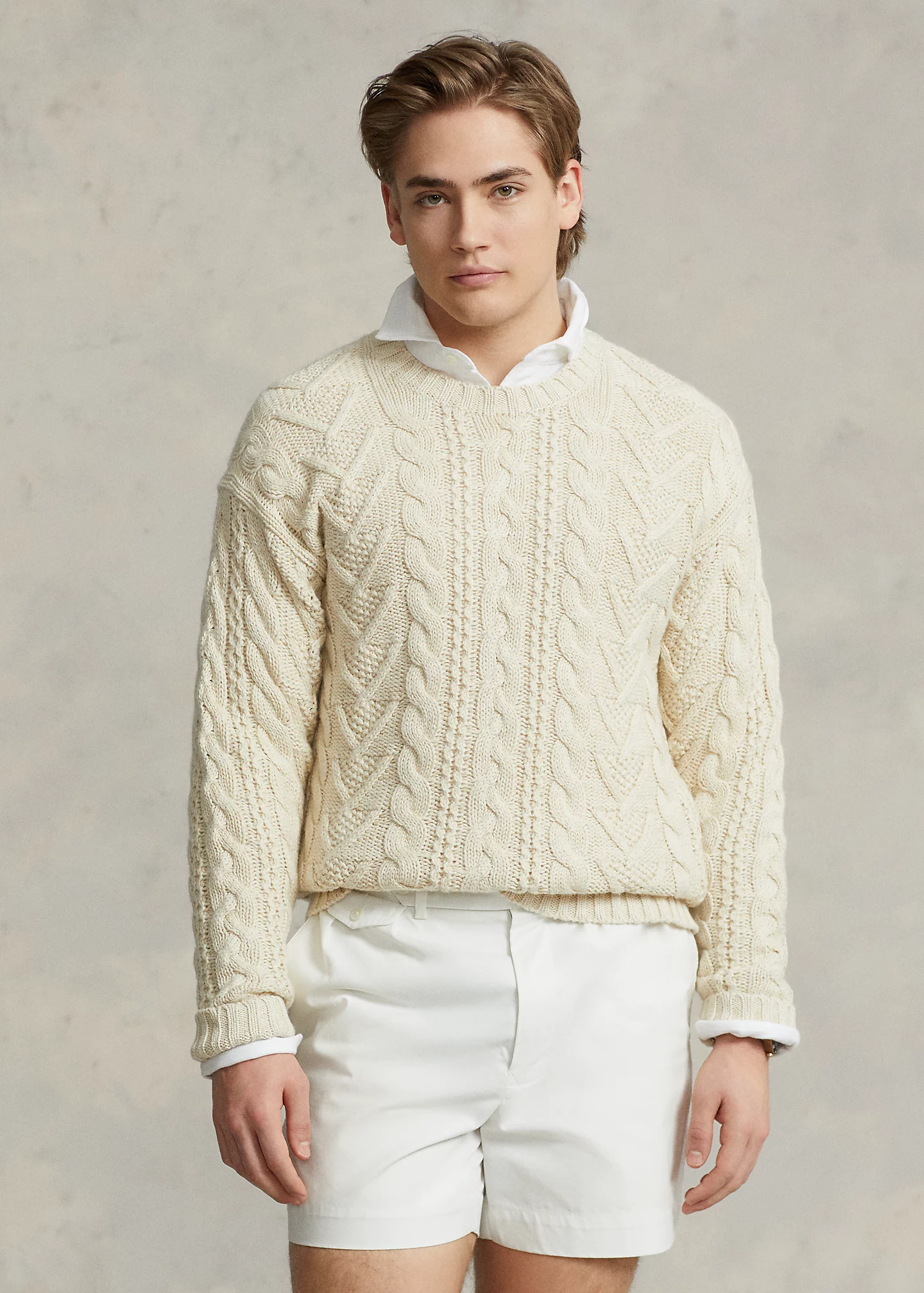 Cotton-Blend Fisherman’s Sweater