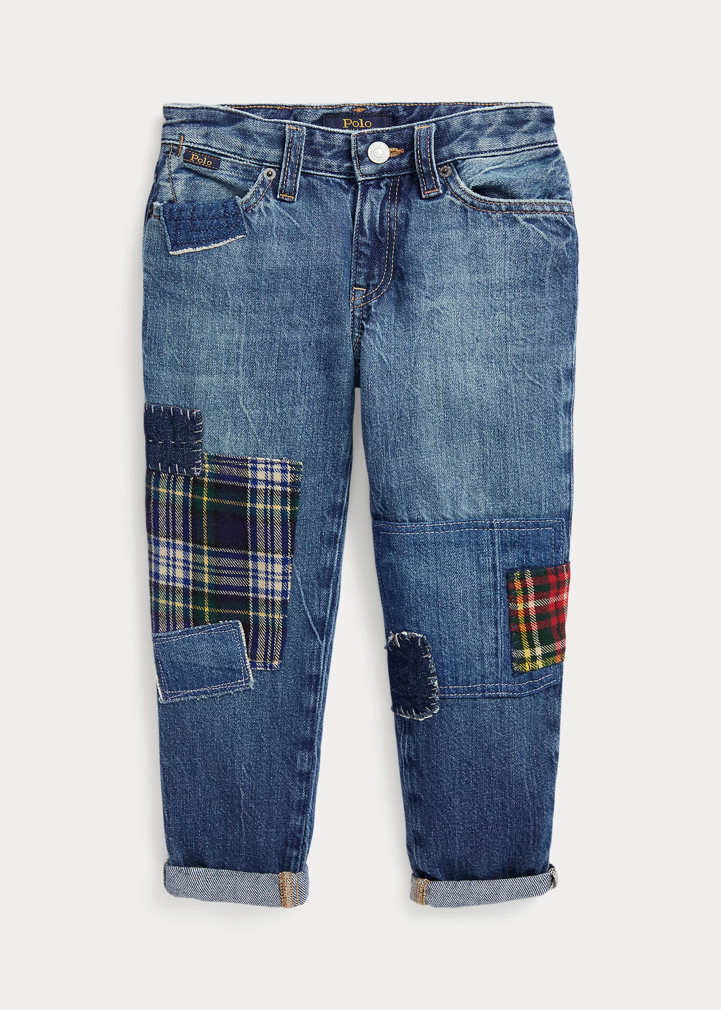 Patchwork Astor Slim Boyfriend Jean