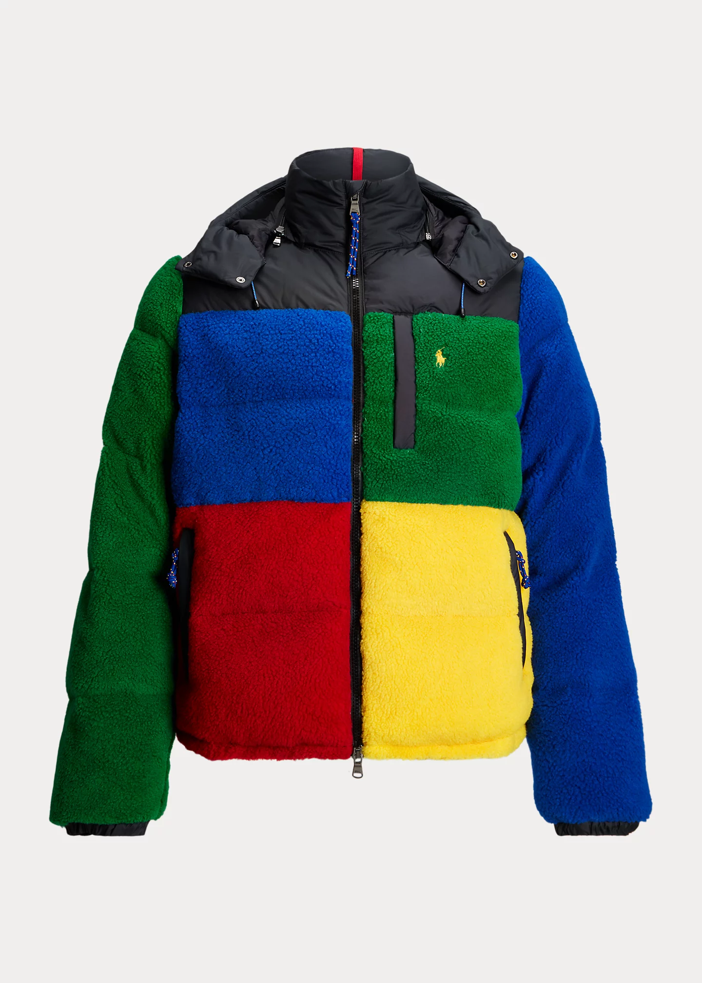 Color-Blocked Pile Fleece Down Jacket