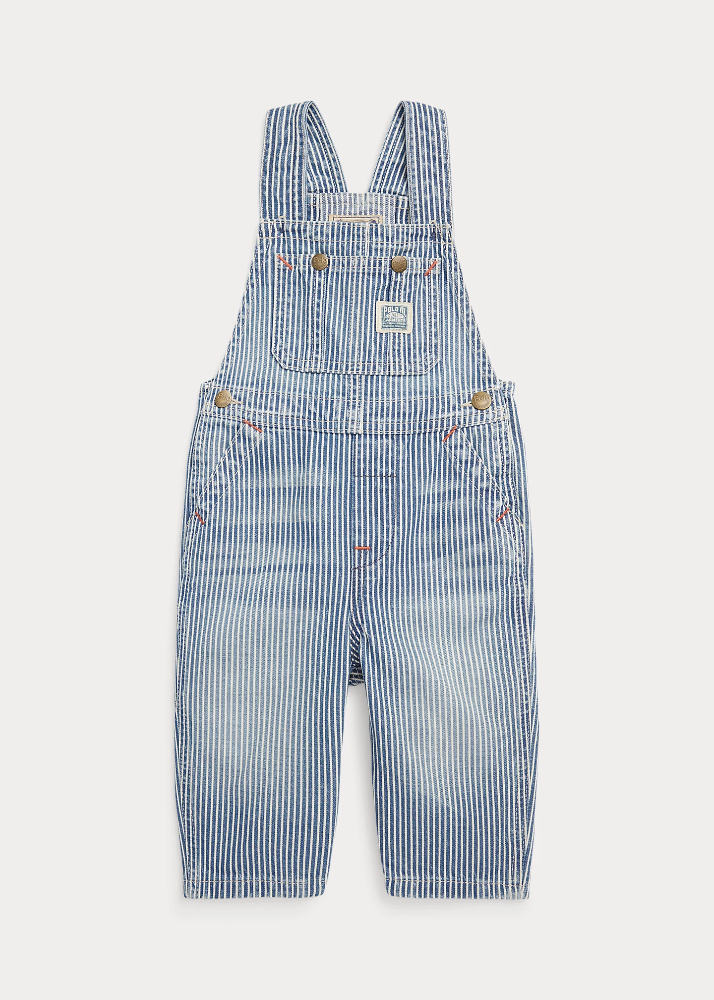 Striped Cotton Denim Overall