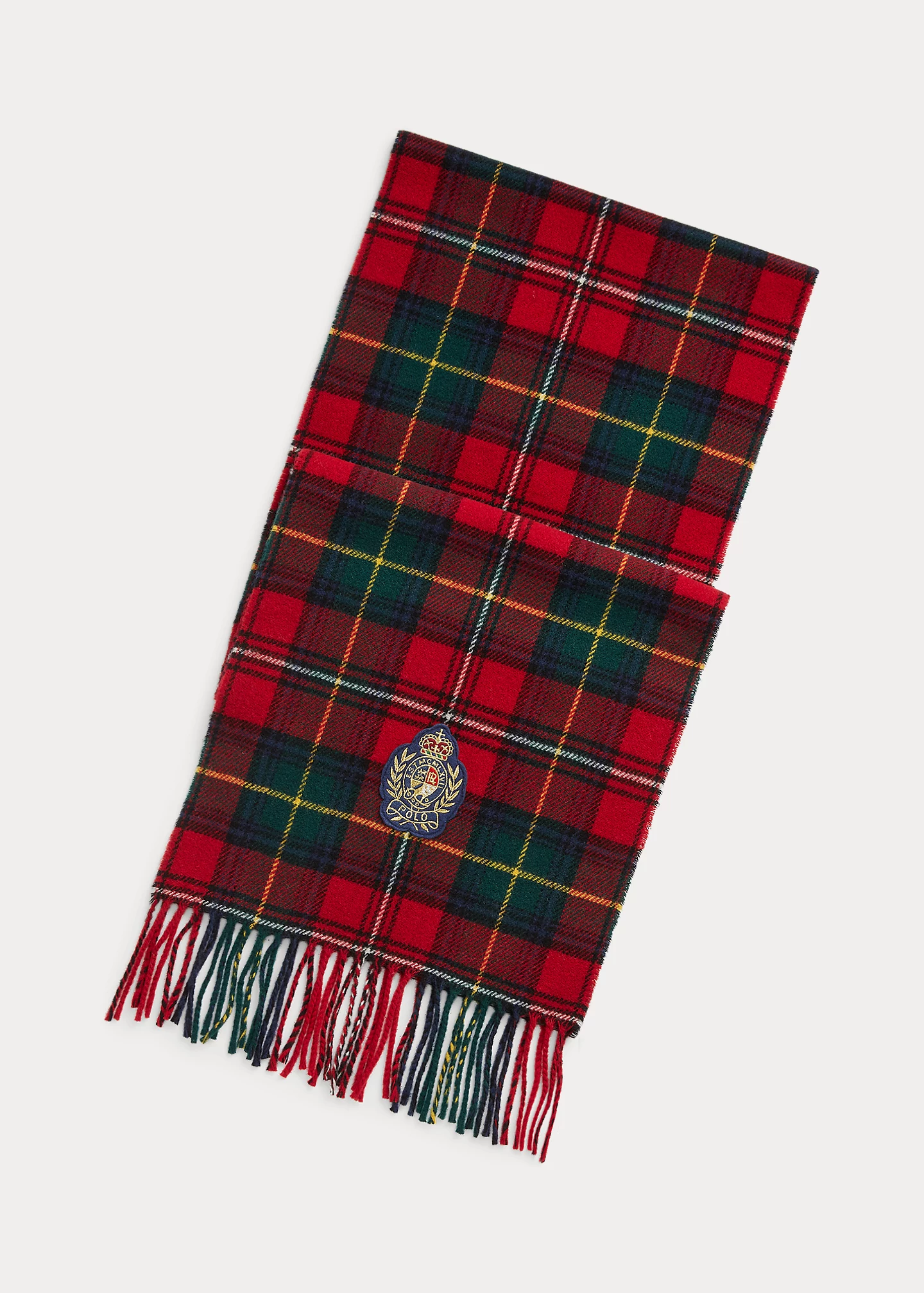 Polo Bear Plaid Wool Scarf
