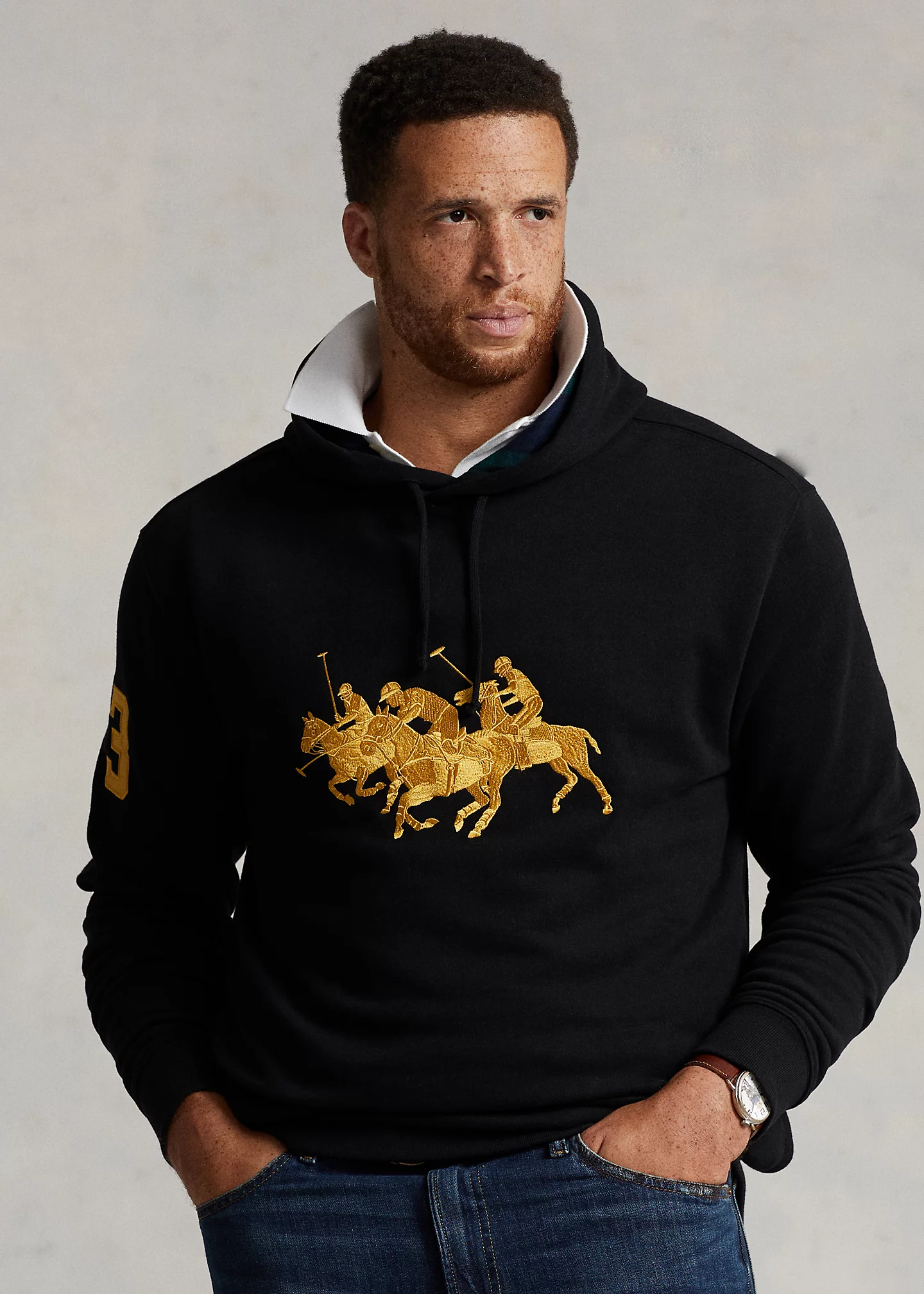 Triple-Pony Fleece Hoodie