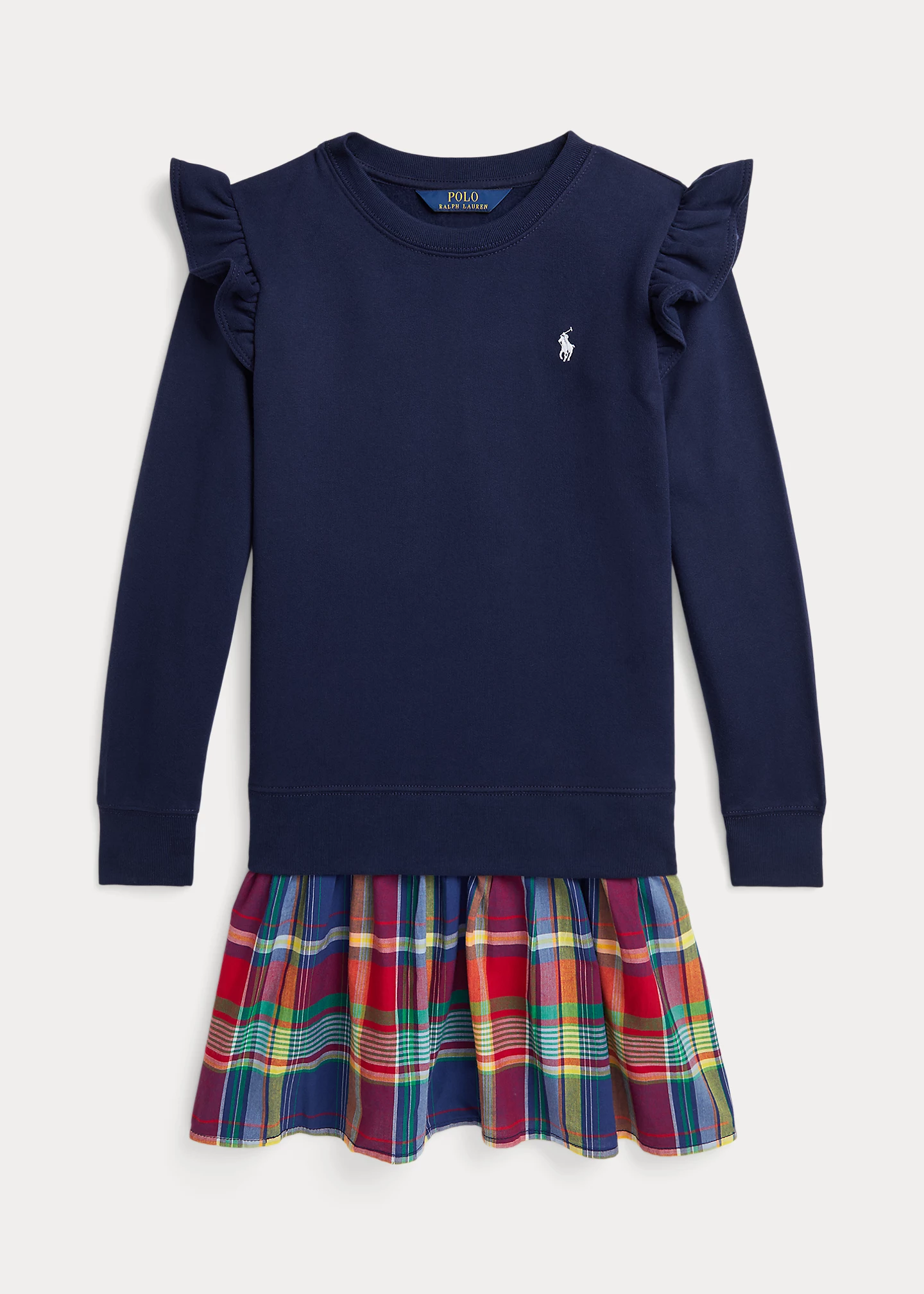Madras-Skirt Fleece Dress