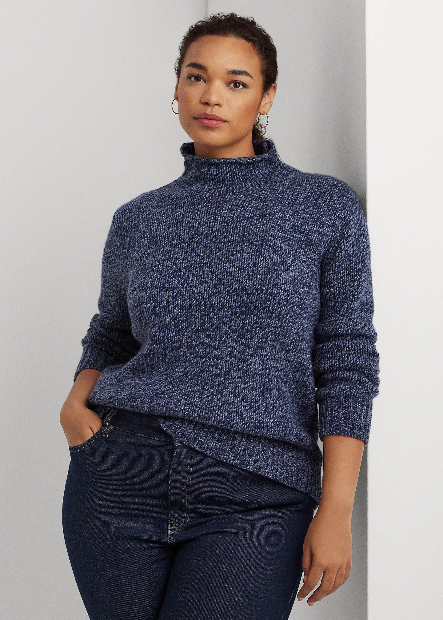 Wool-Blend Funnelneck Sweater