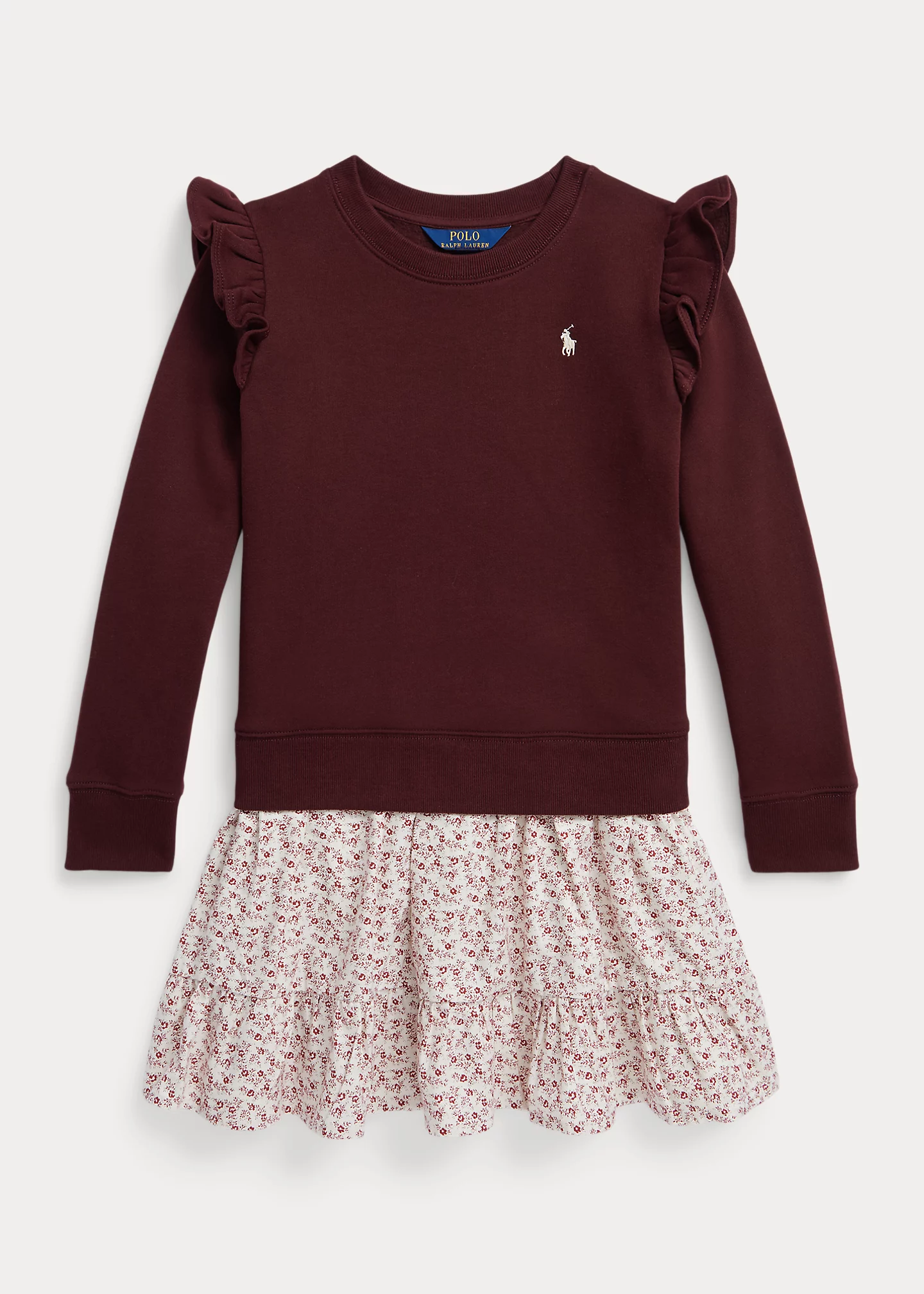 Floral Fleece Sweatshirt Dress
