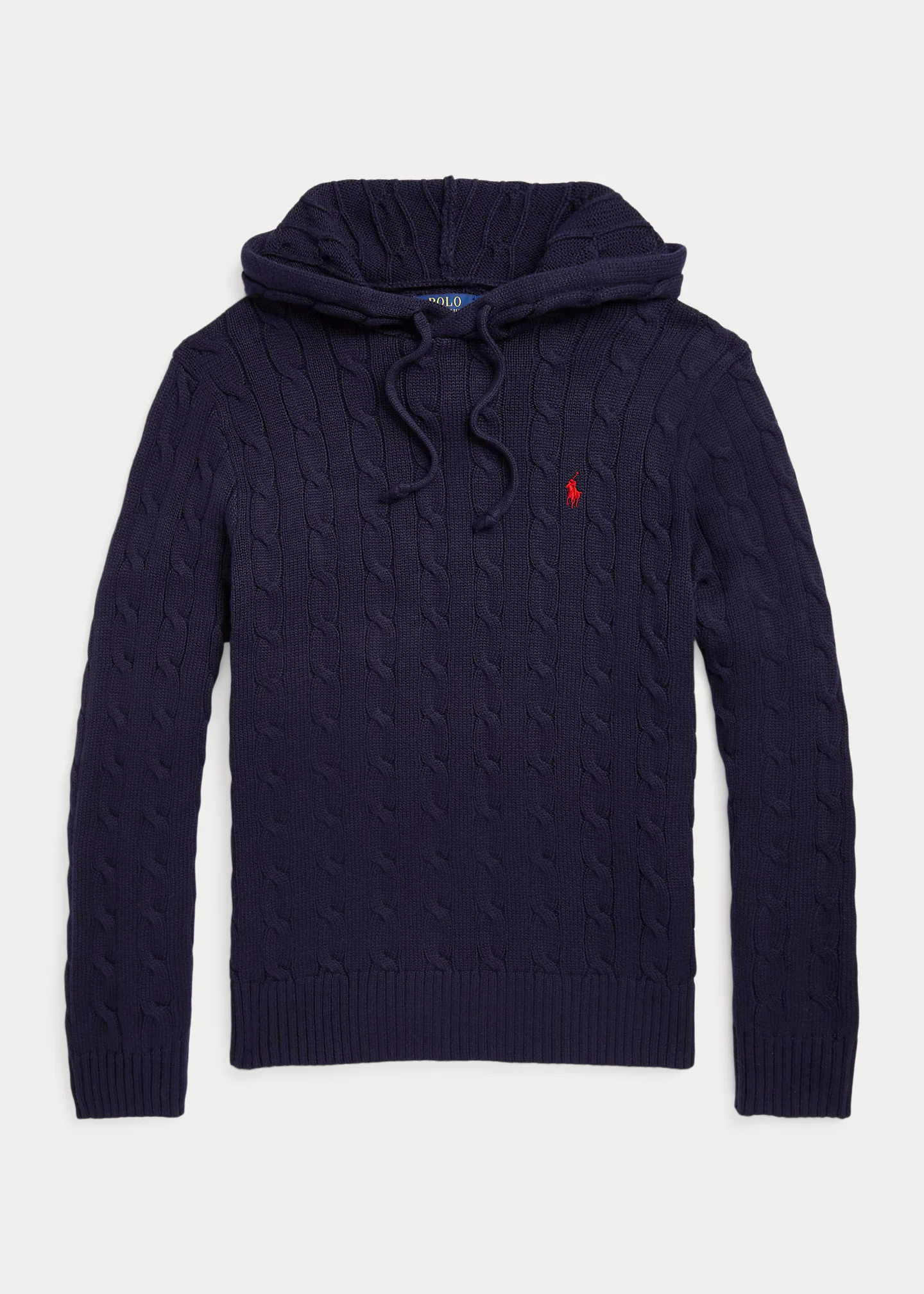 Cable-Knit Cotton Hooded Sweater