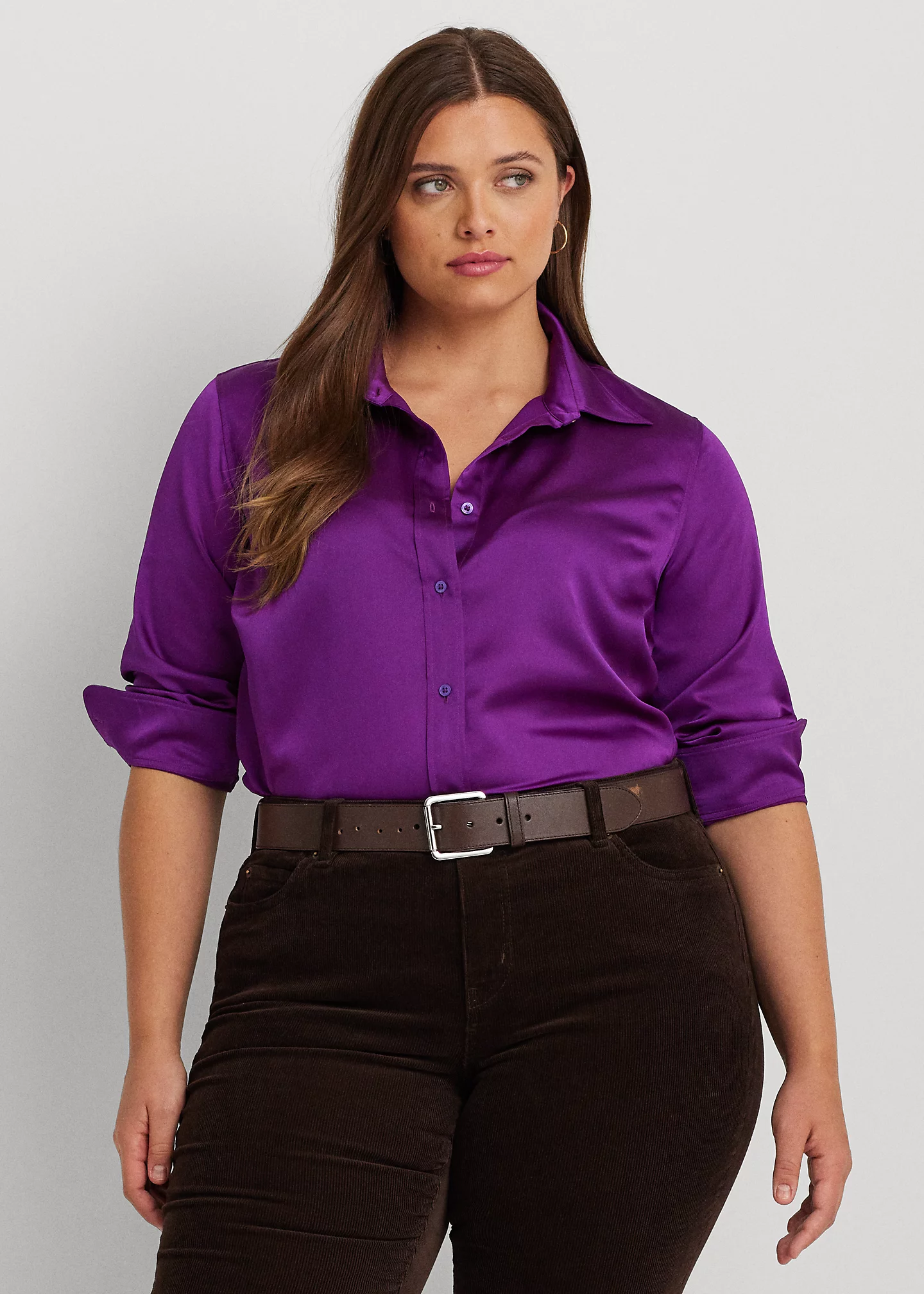 Classic Fit Satin Charmeuse Shirt