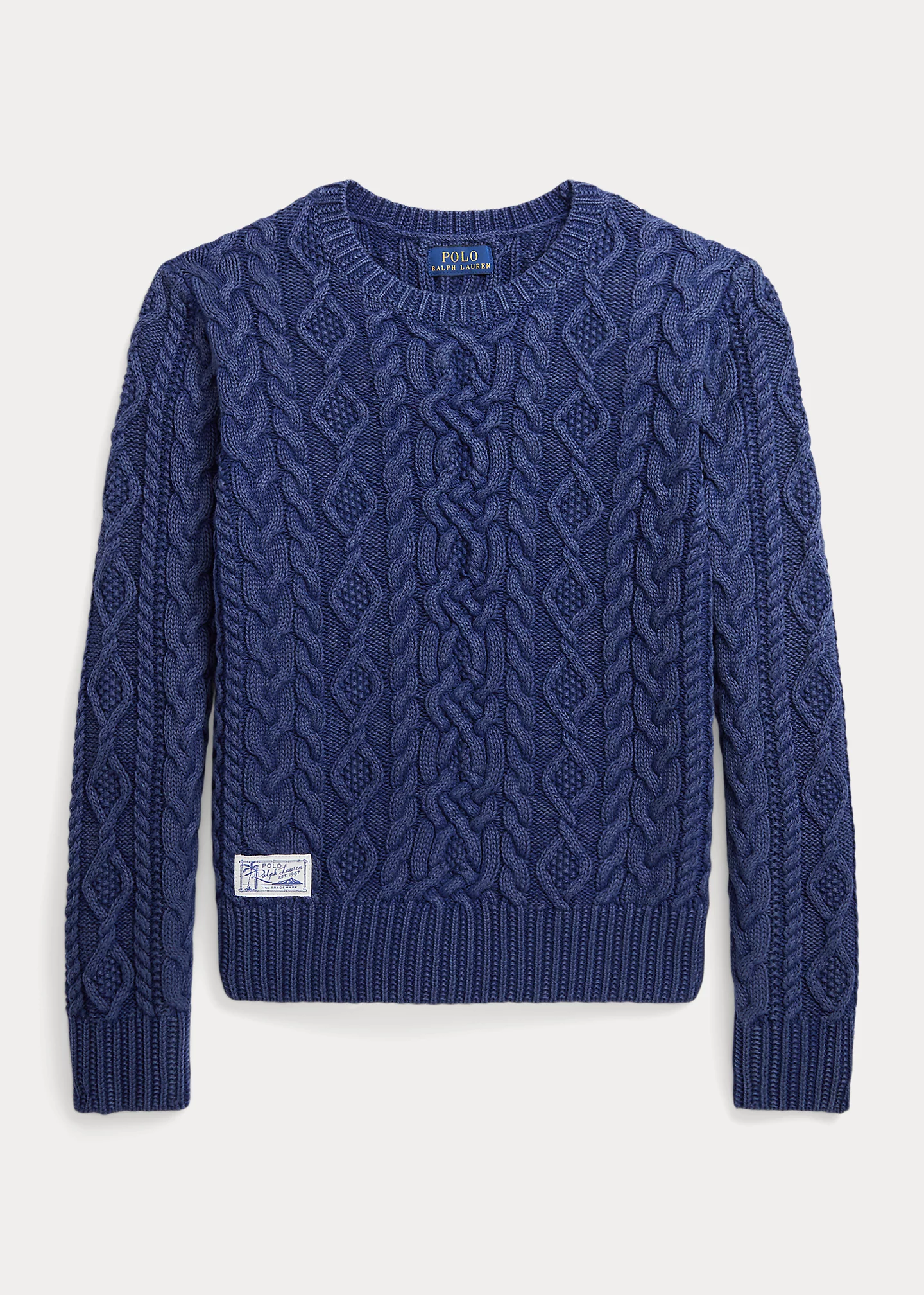 Aran-Knit Cotton Sweater
