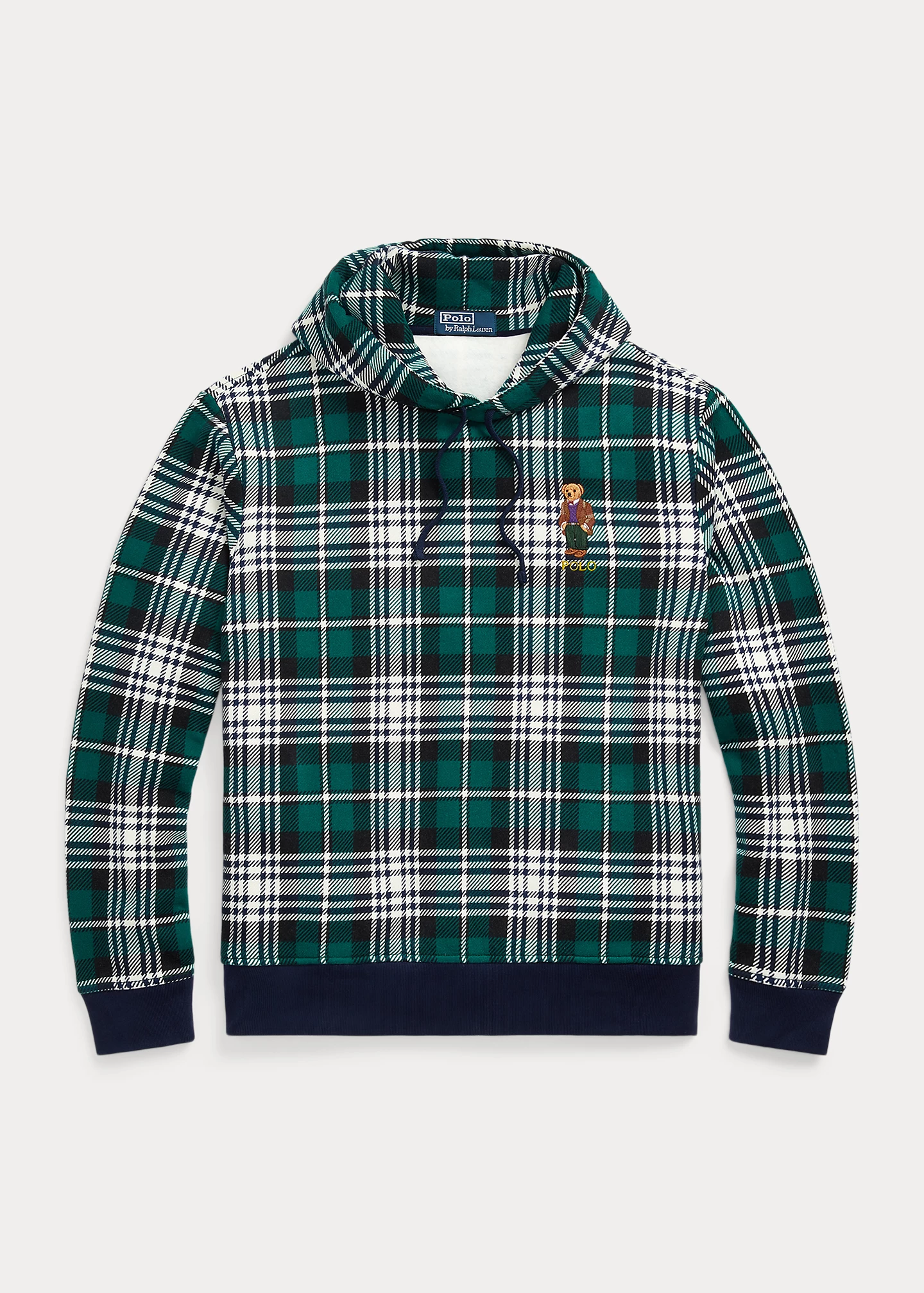 Polo Bear Plaid Fleece Hoodie