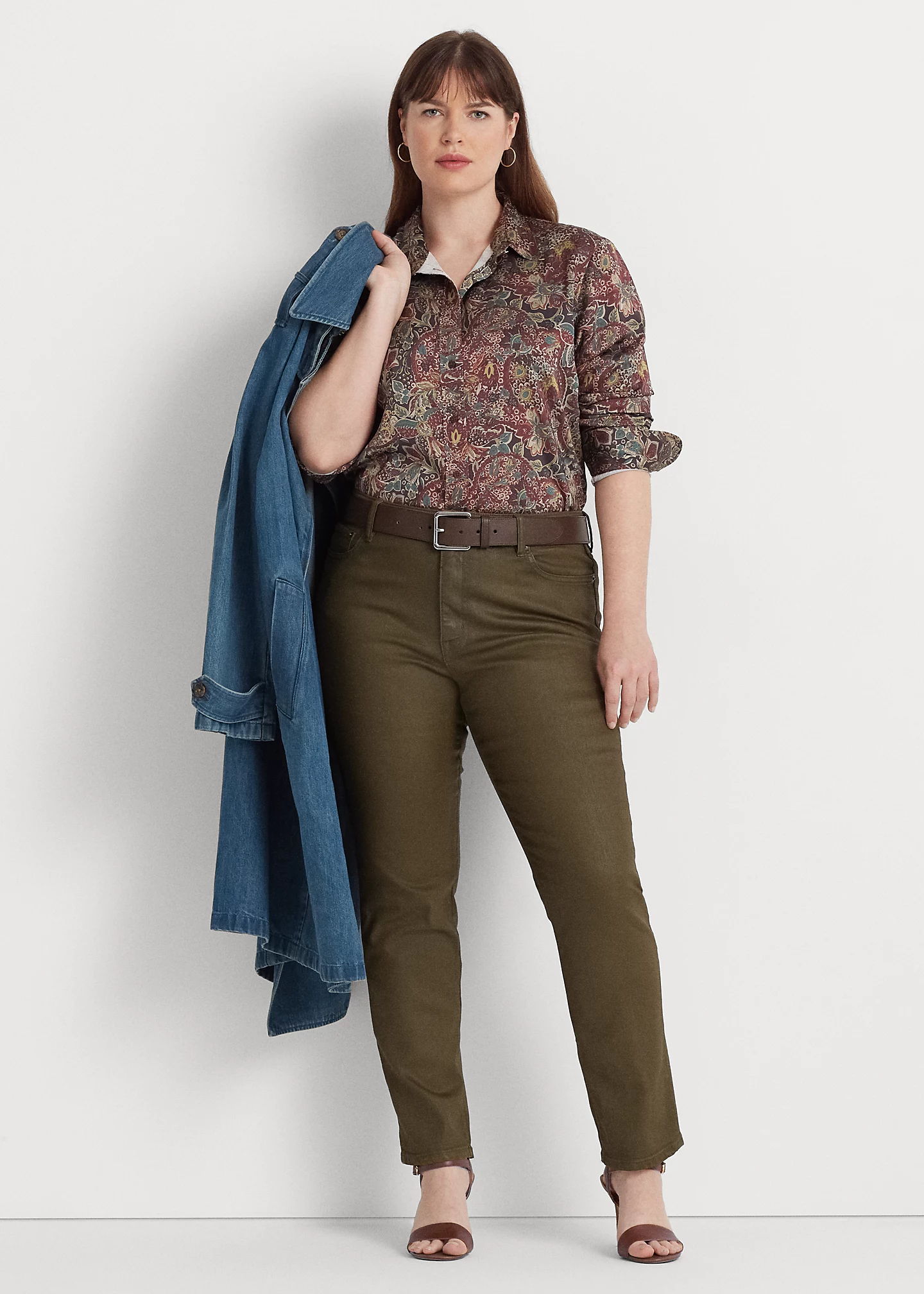 Coated Mid-Rise Straight Ankle Jean