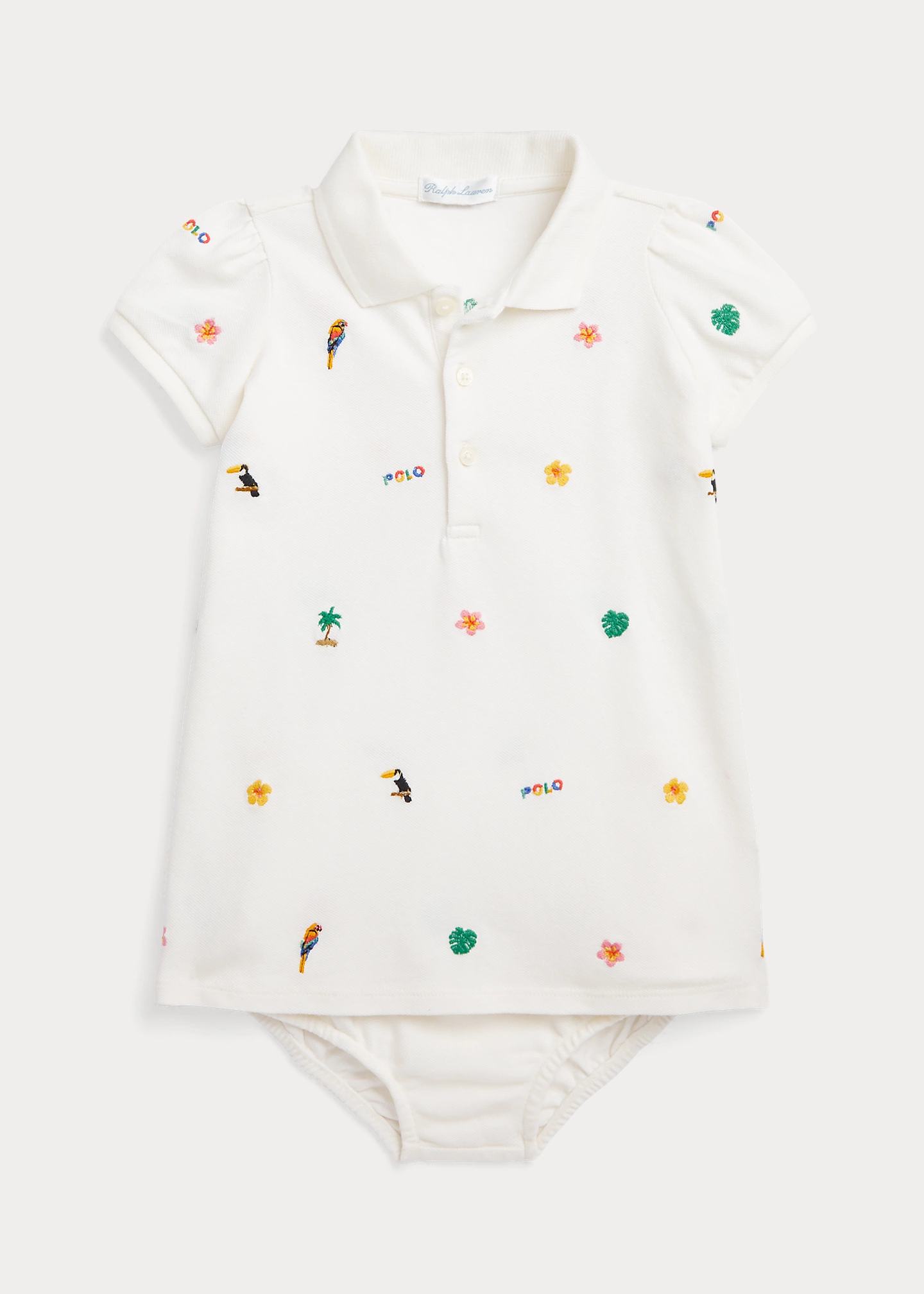 Tropical Mesh Polo Dress & Bloomer