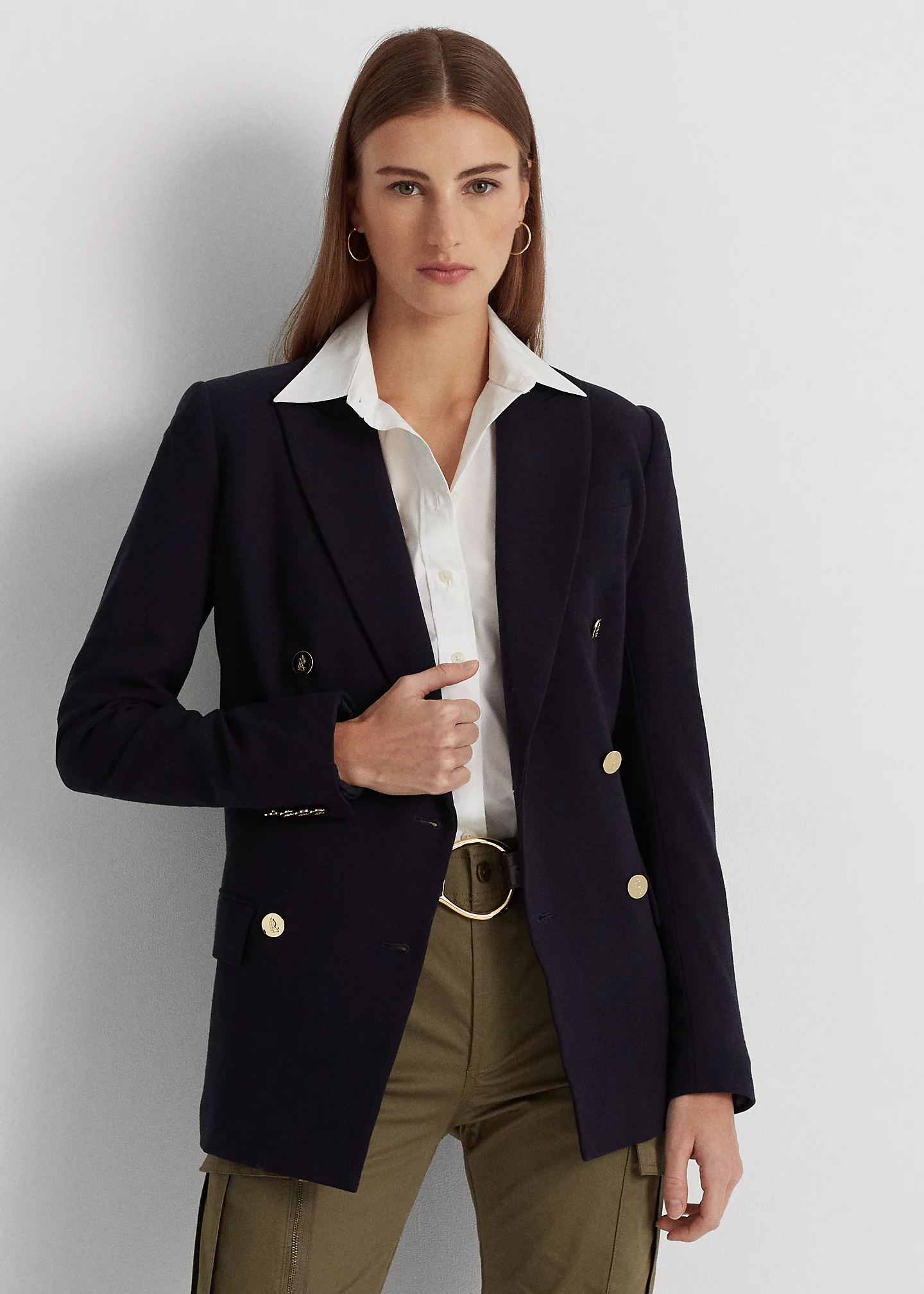 Double-Breasted Wool Crepe Blazer