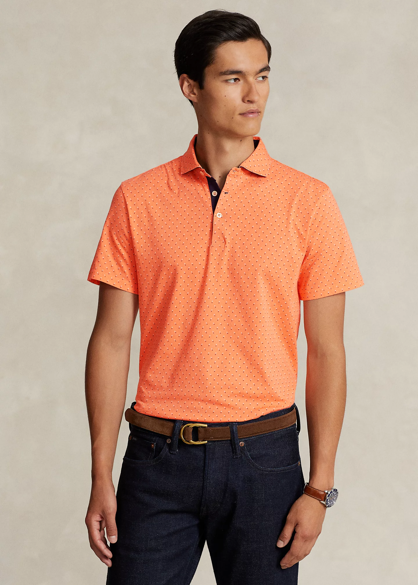 Classic Fit RL-Print Jersey Polo Shirt