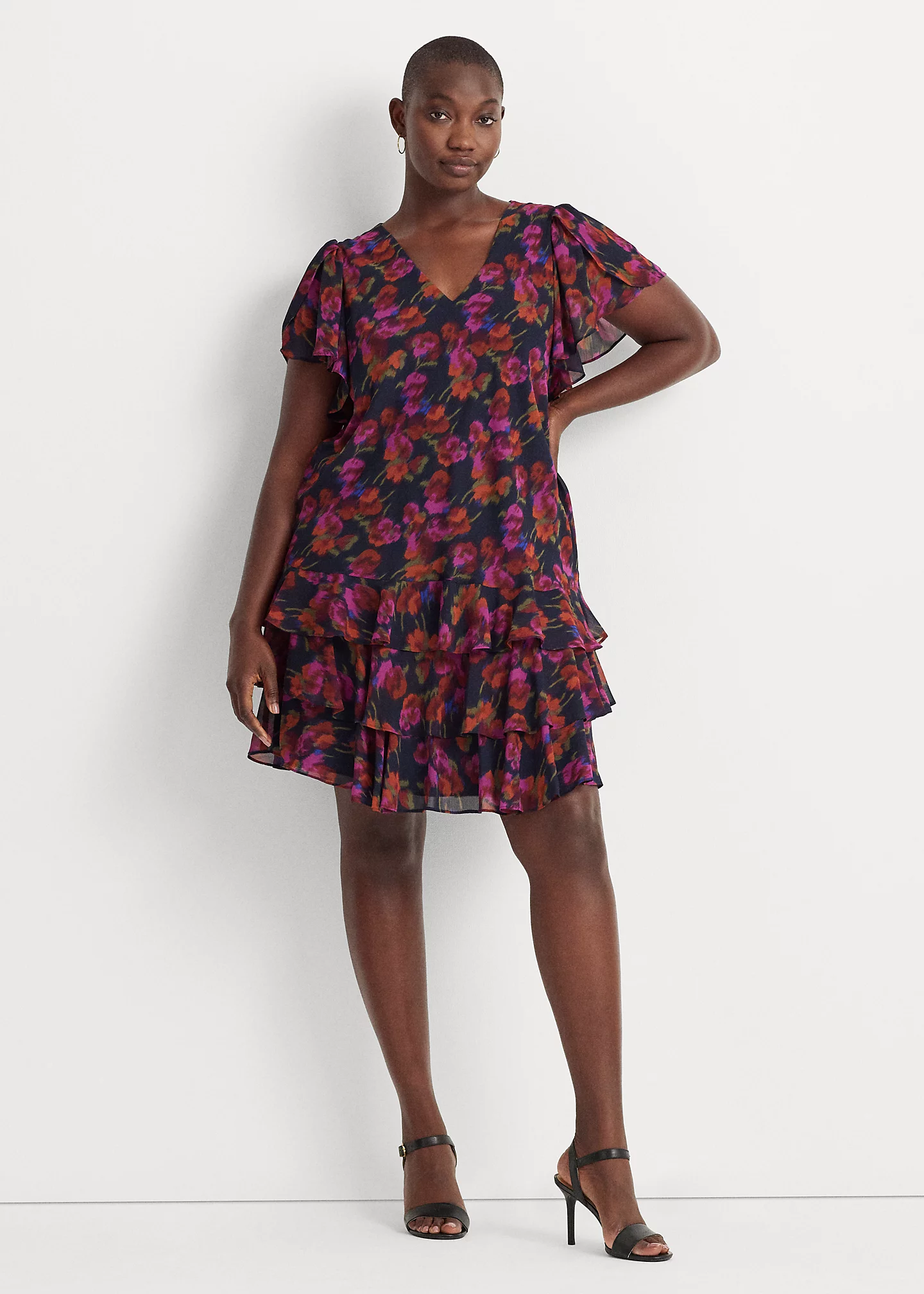 Floral Georgette Drop-Waist Dress