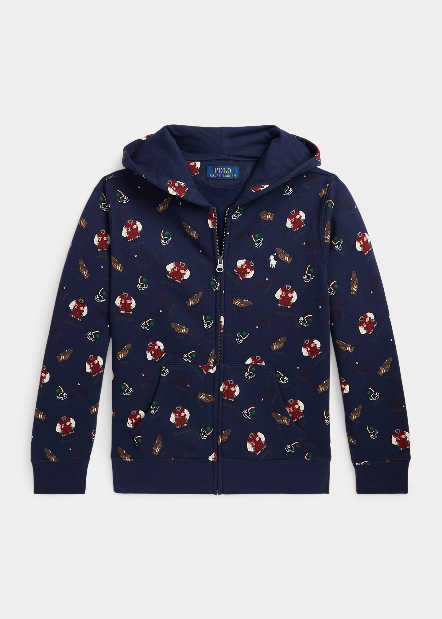 Varsity Inspired–Print Fleece Hoodie