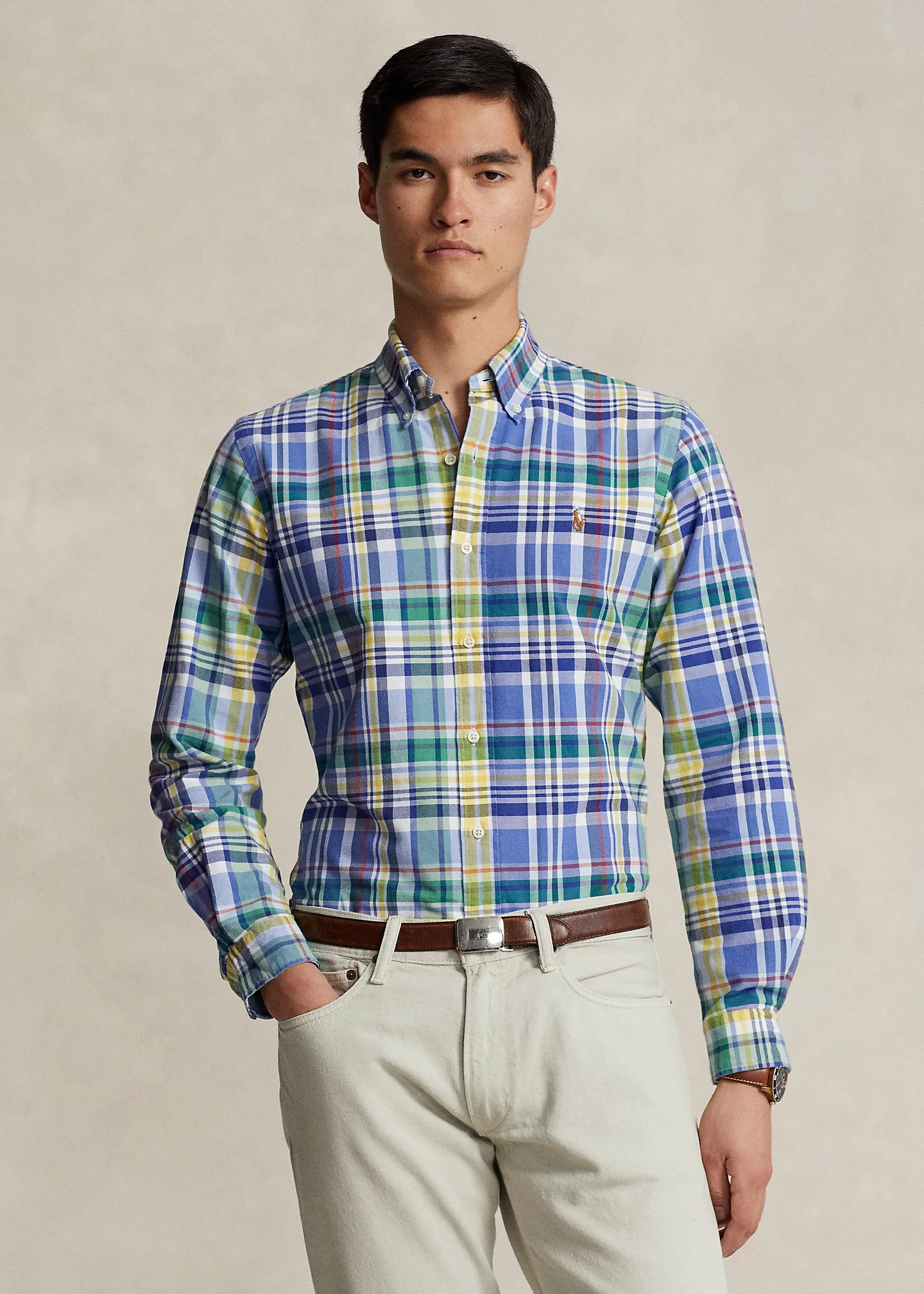 Classic Fit Plaid Oxford Shirt