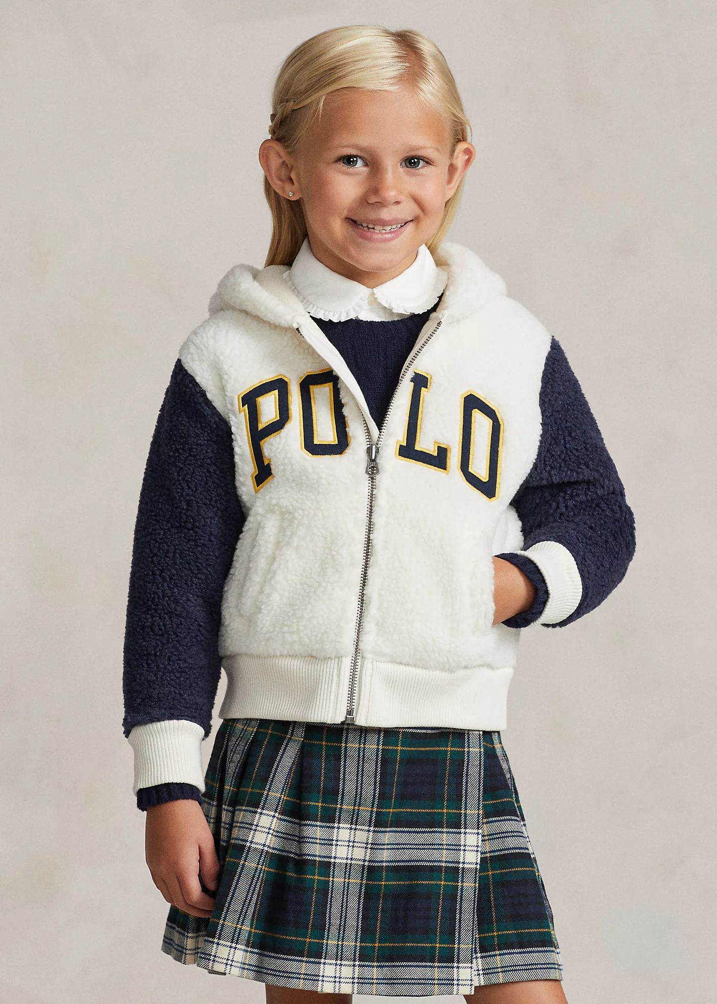 Logo Teddy Fleece Full-Zip Hoodie