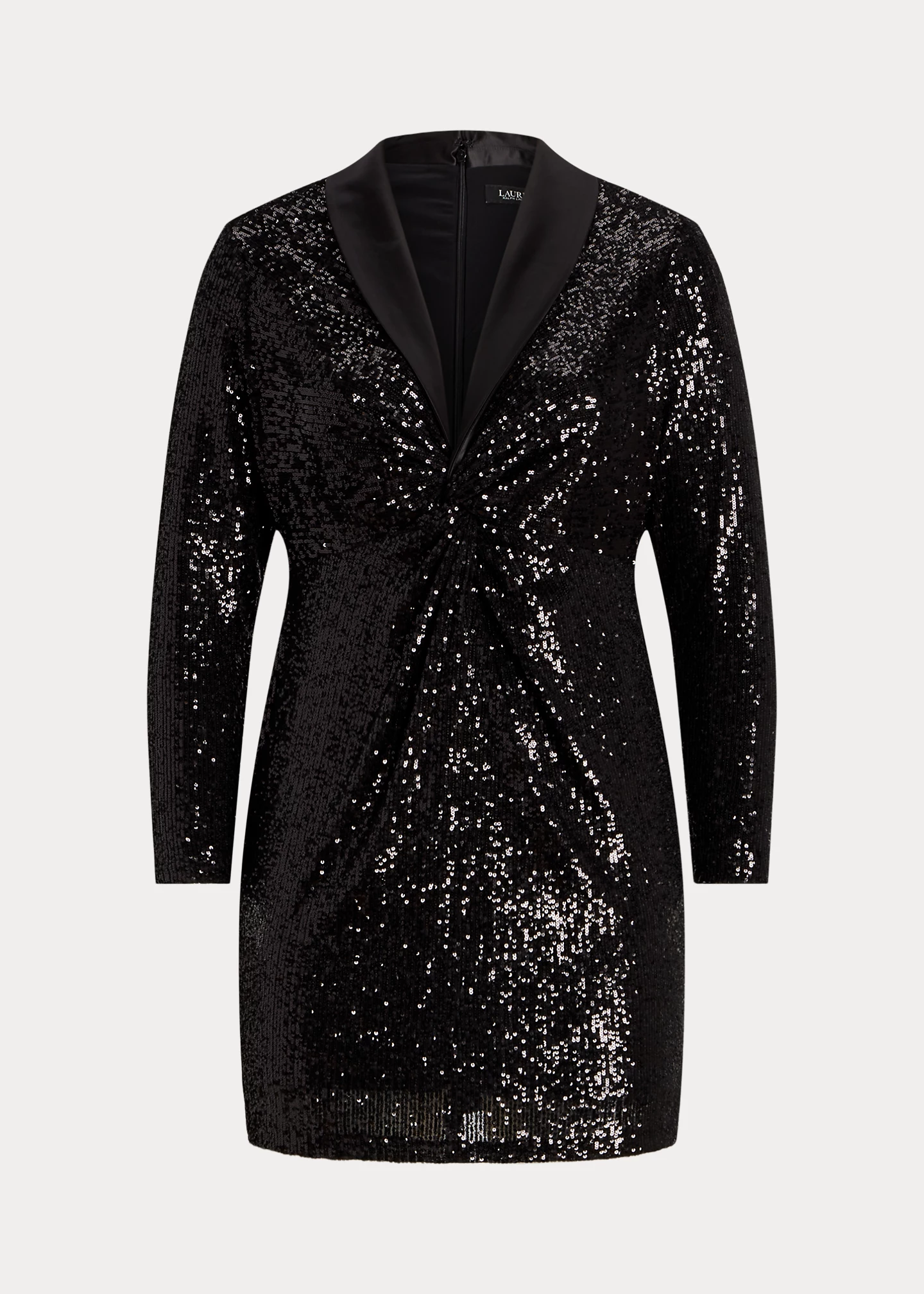 Twist-Front Sequined Cocktail Dress