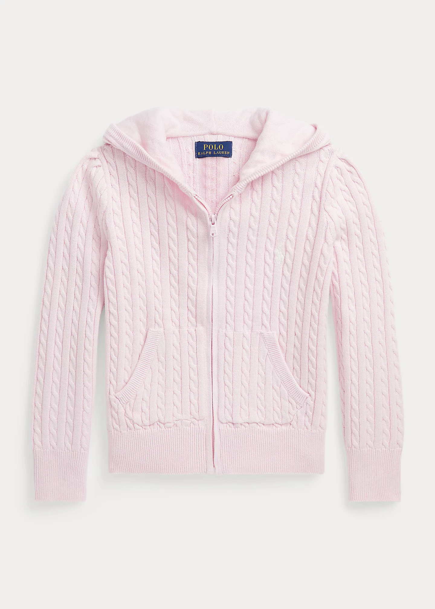 Mini-Cable Cotton Full-Zip Hoodie