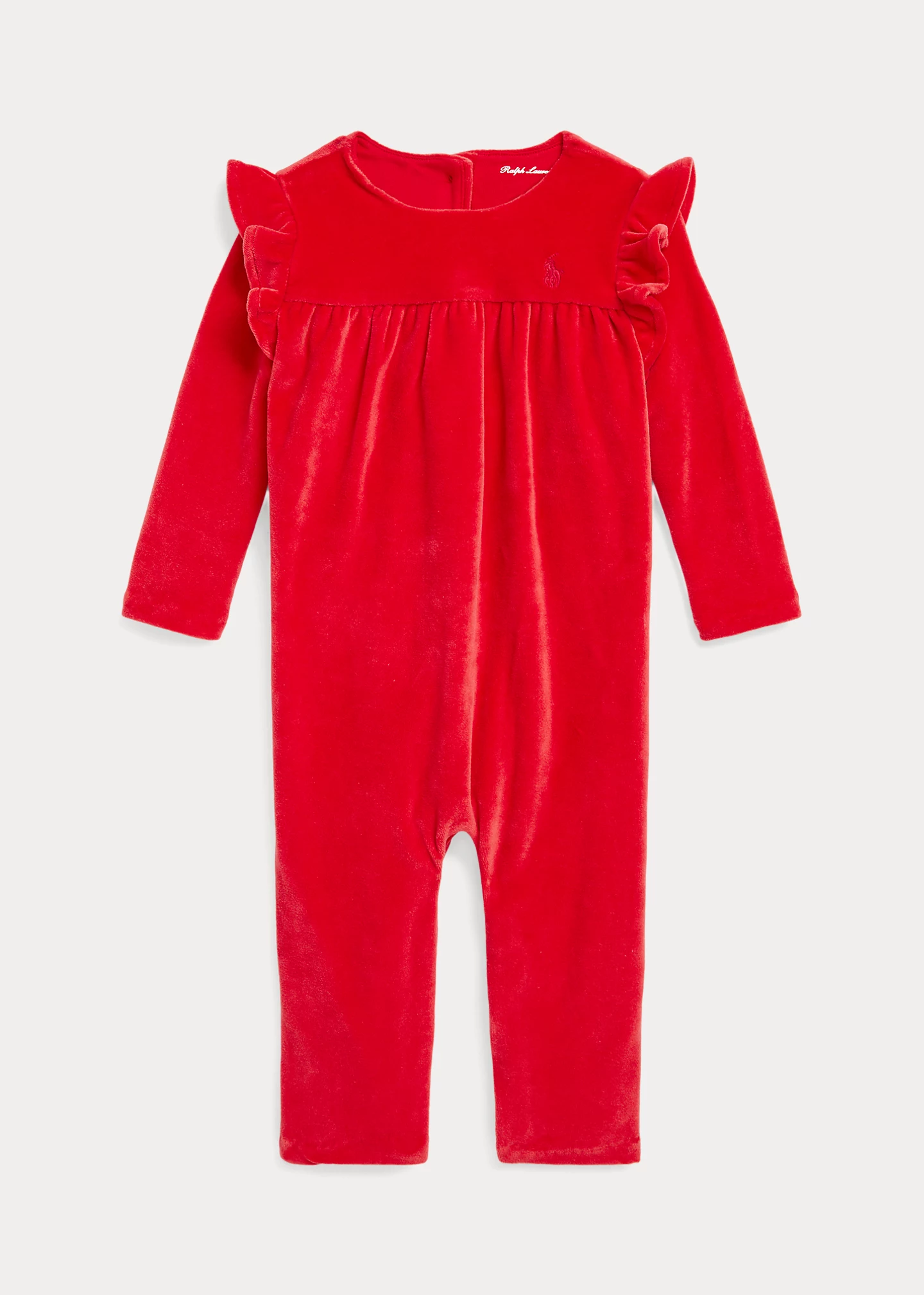 Ruffled Velour Coverall