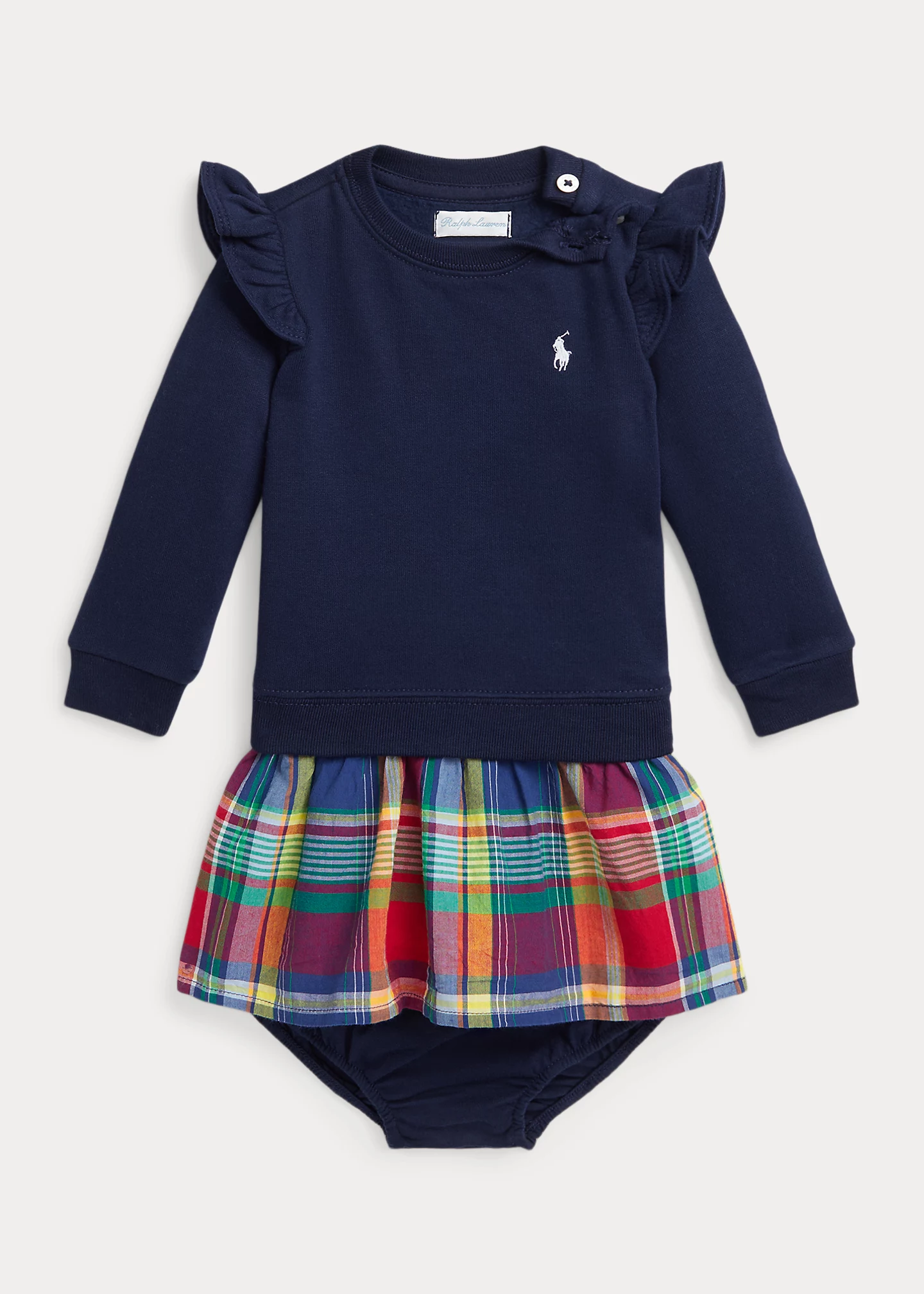 Madras-Skirt Fleece Dress & Bloomer