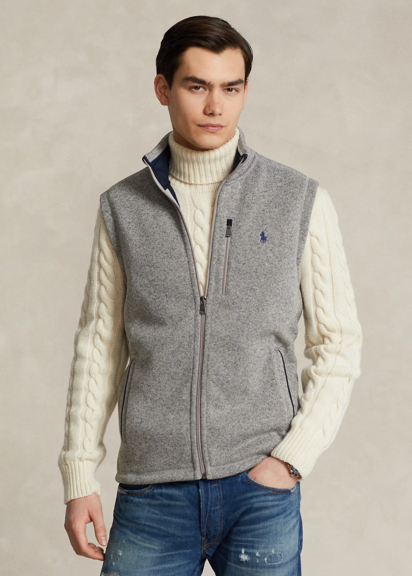 Brushed Fleece Full-Zip Vest