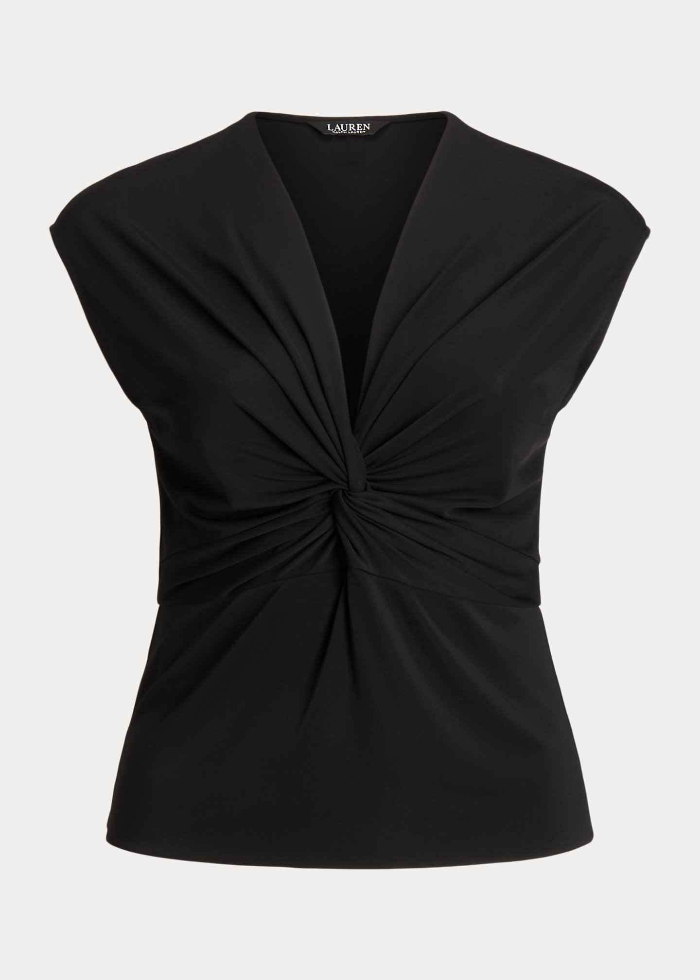 Twist-Front Jersey Cap-Sleeve Tee