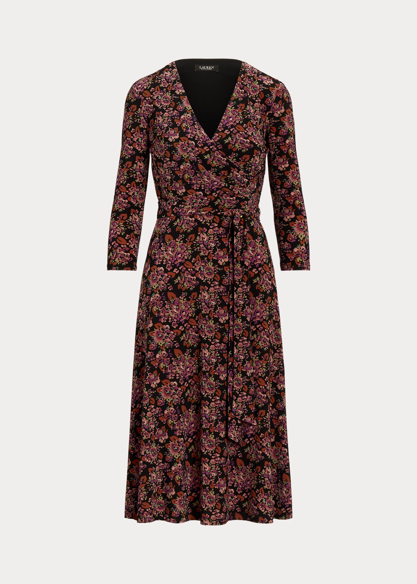 Floral Surplice Jersey Dress