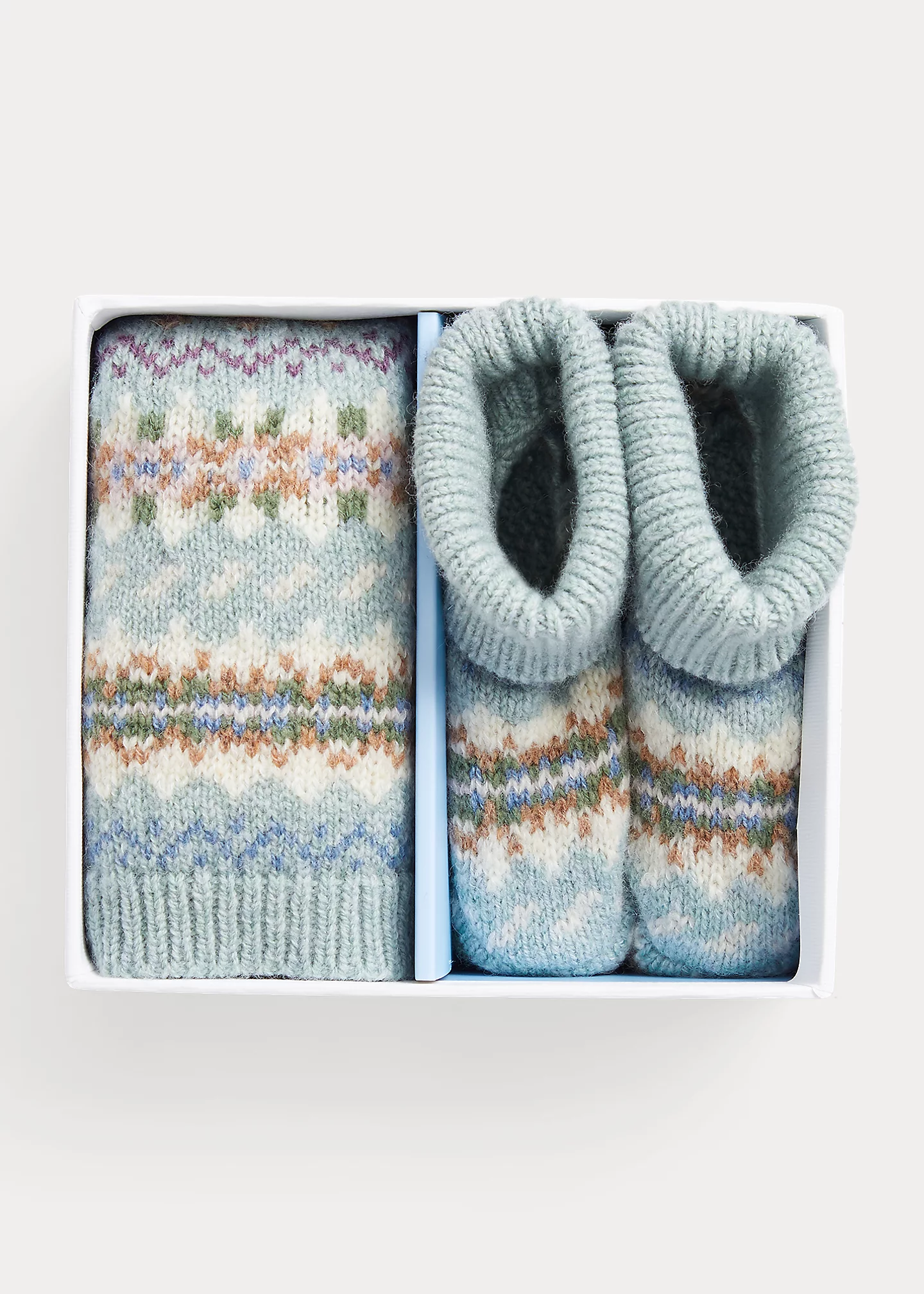 Fair Isle Wool-Blend Hat & Booties Set