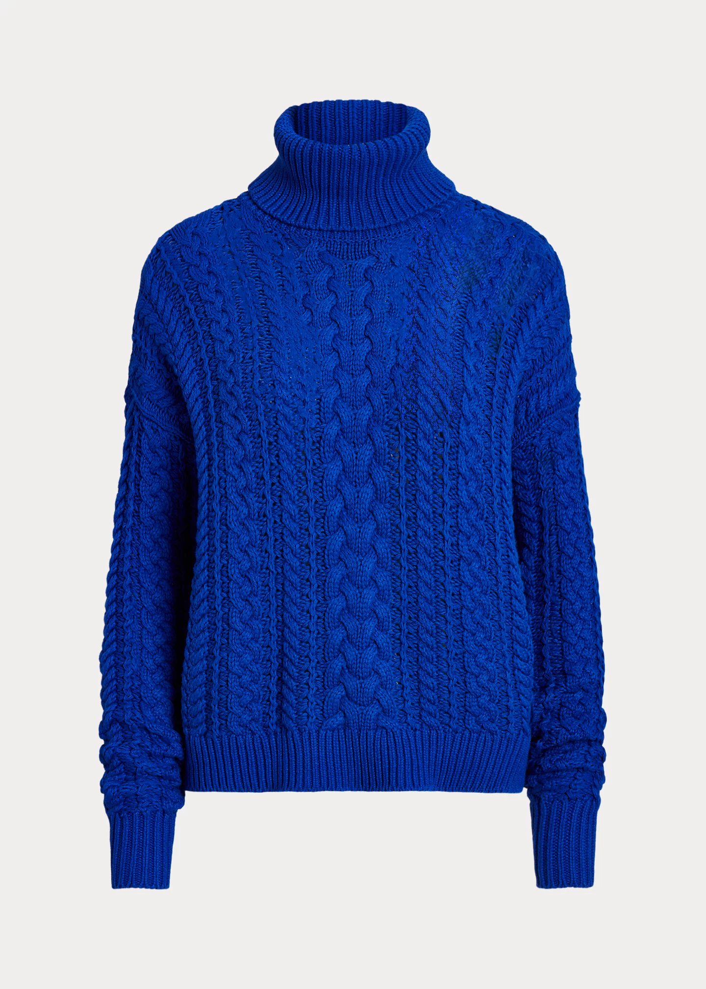 Cable-Knit Cotton-Blend Turtleneck
