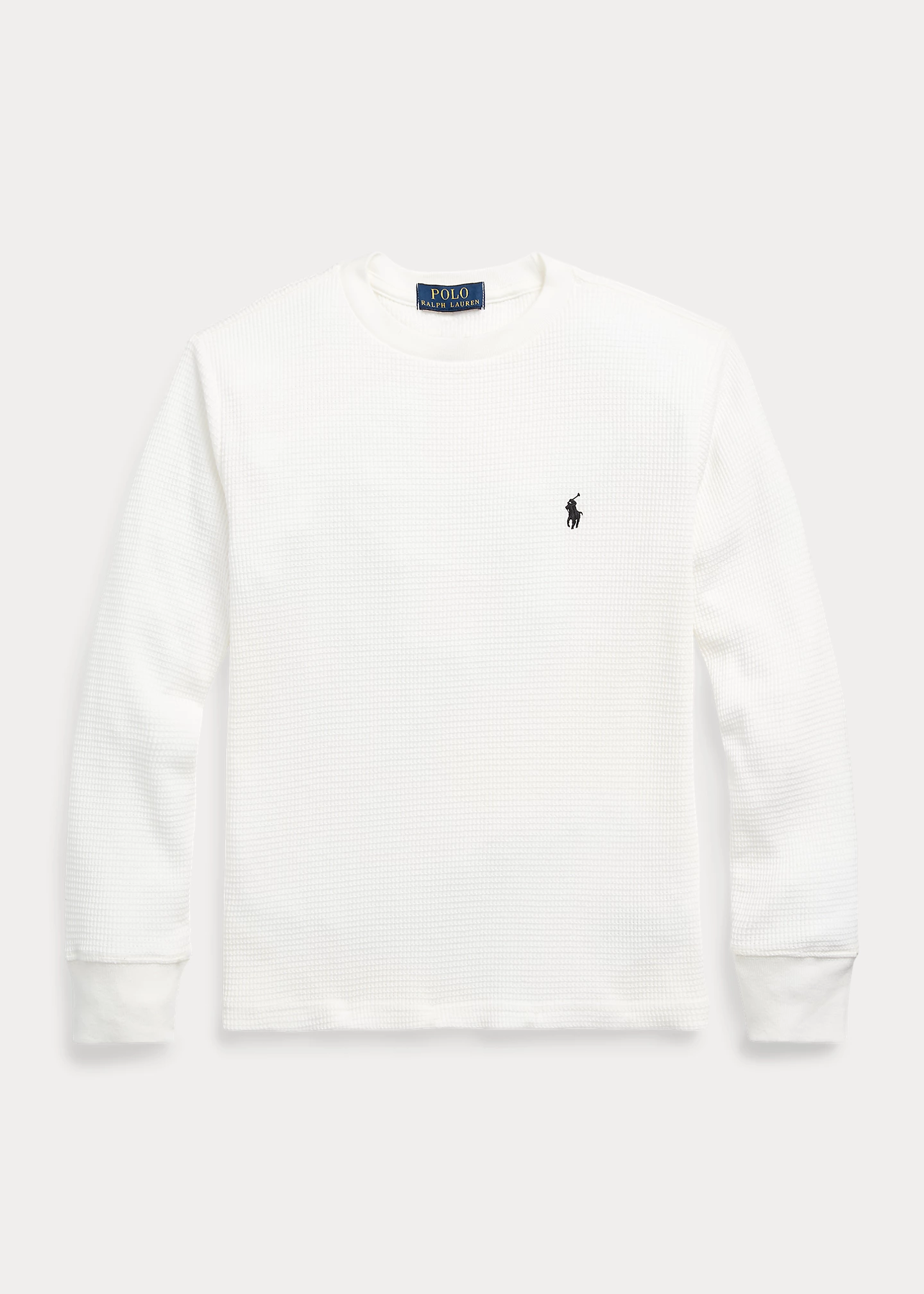 Waffle-Knit Cotton Long-Sleeve Tee