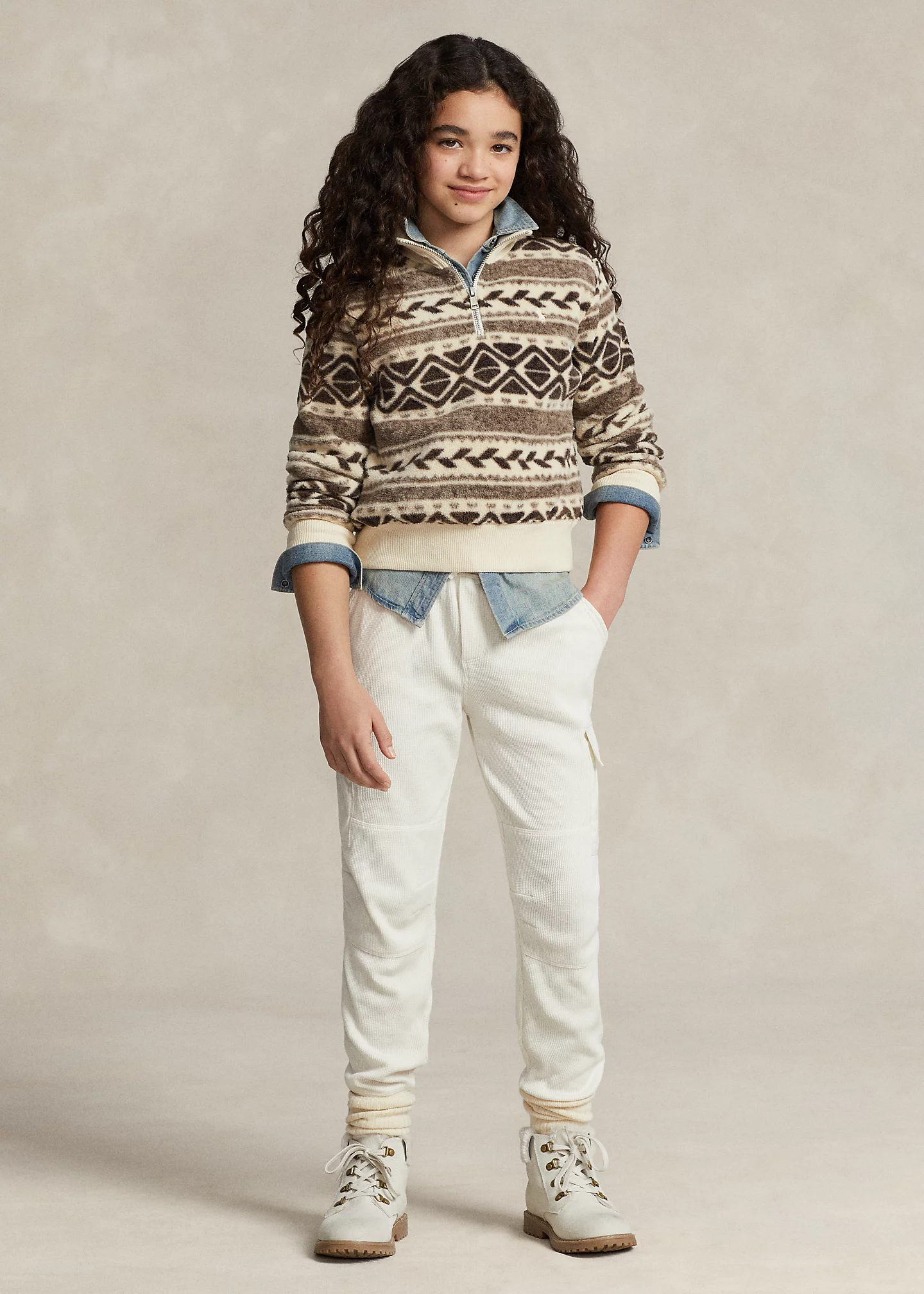 Waffle-Knit Cargo Jogger Pant