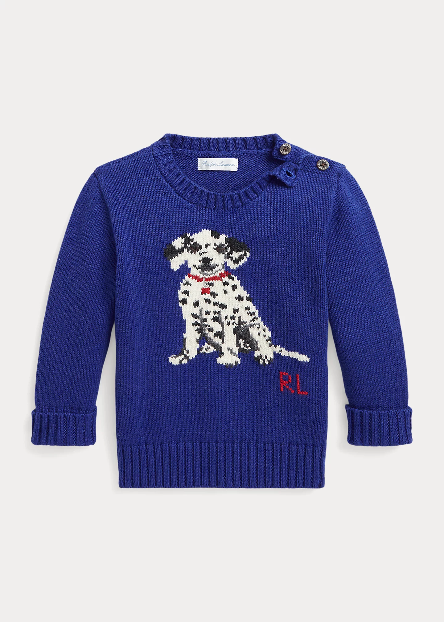Dalmatian Intarsia-Knit Sweater